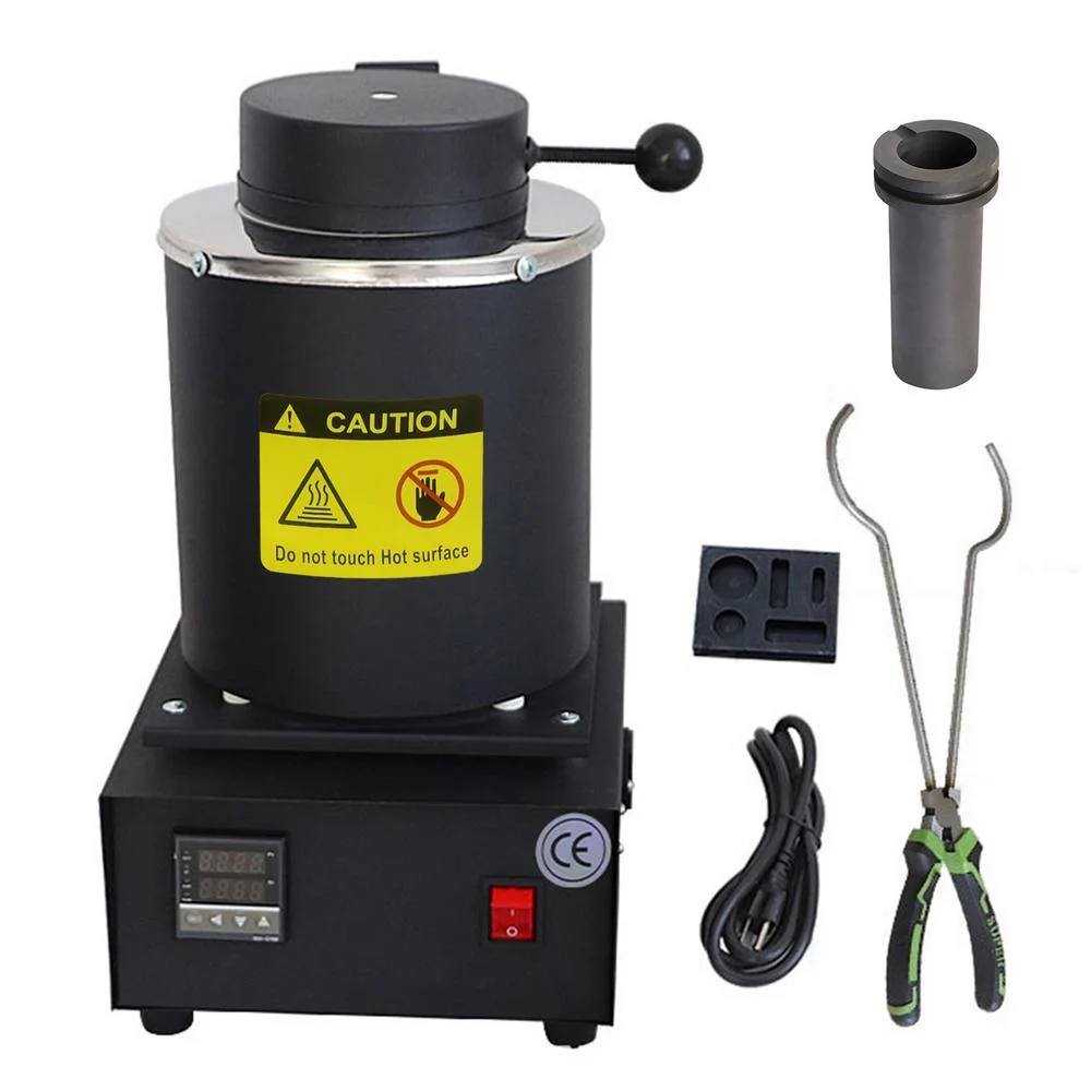 VAHIGCY Gold Melting Furnace Electric | High-Temperature Fast Casting Furnaces With Fluted Graphite Crucible | Portable Accurate Smelting Furnace For Silver, Aluminum, Metal Scrap