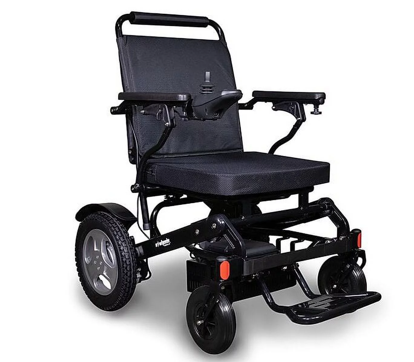 eWheels EW-M45 Electric Wheelchair PowerChair, Folding Lightweight Long Range Lithium Battery!, Black Edition!