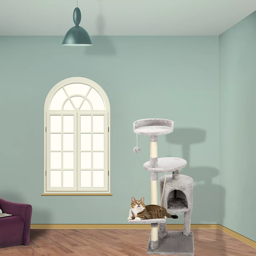 Cat Tree with Condo and Scratching Pad Tower 44.09
