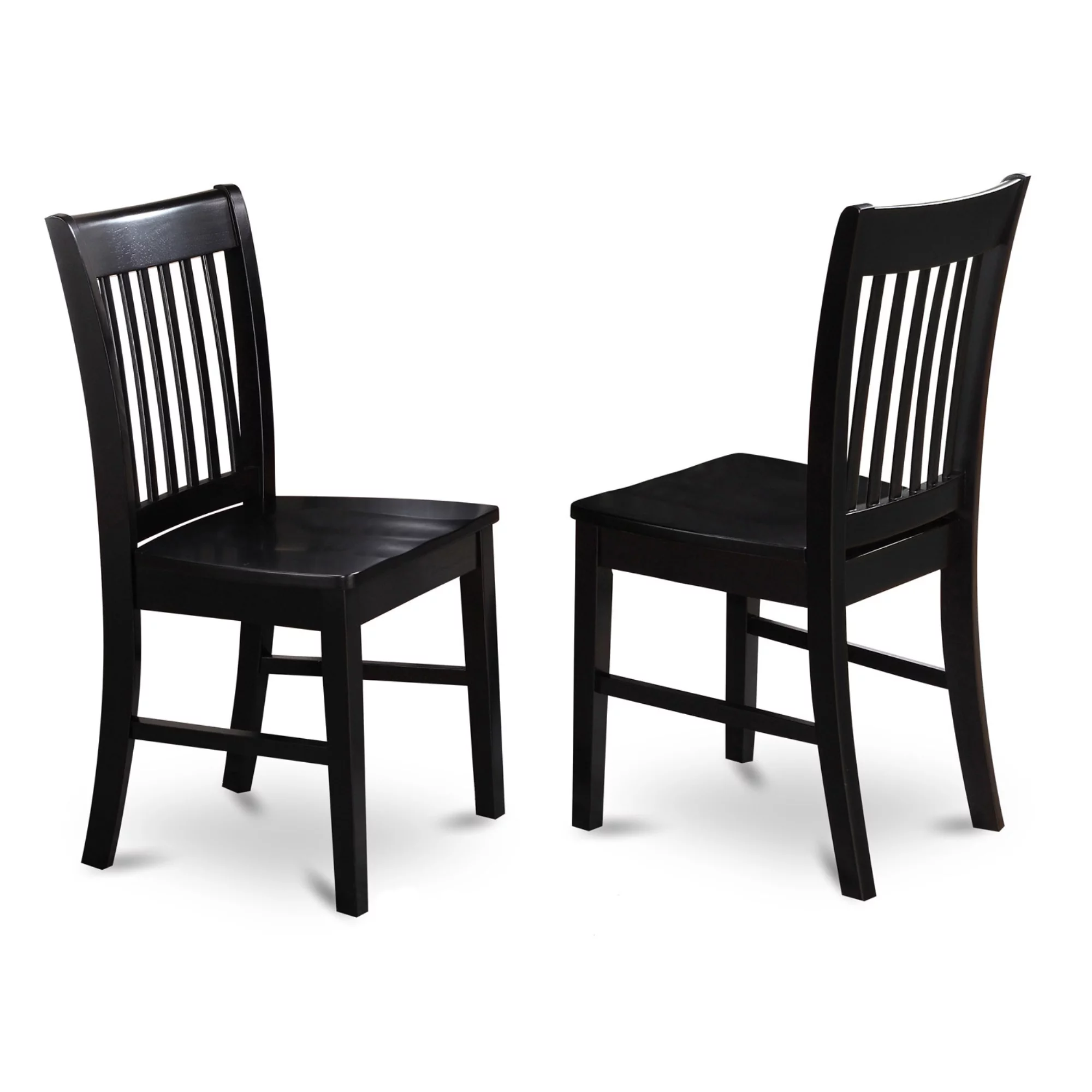 East West Furniture Weston 5-piece Wood Dining Table and Chair Set in Black