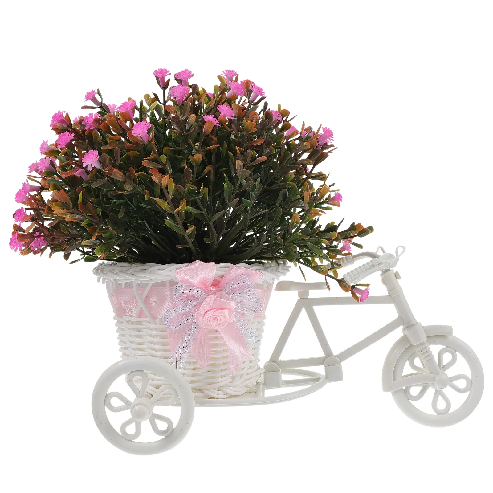 Qumonin Retro Tricycle Plant Stand with Faux Hydrangea for Home Decor