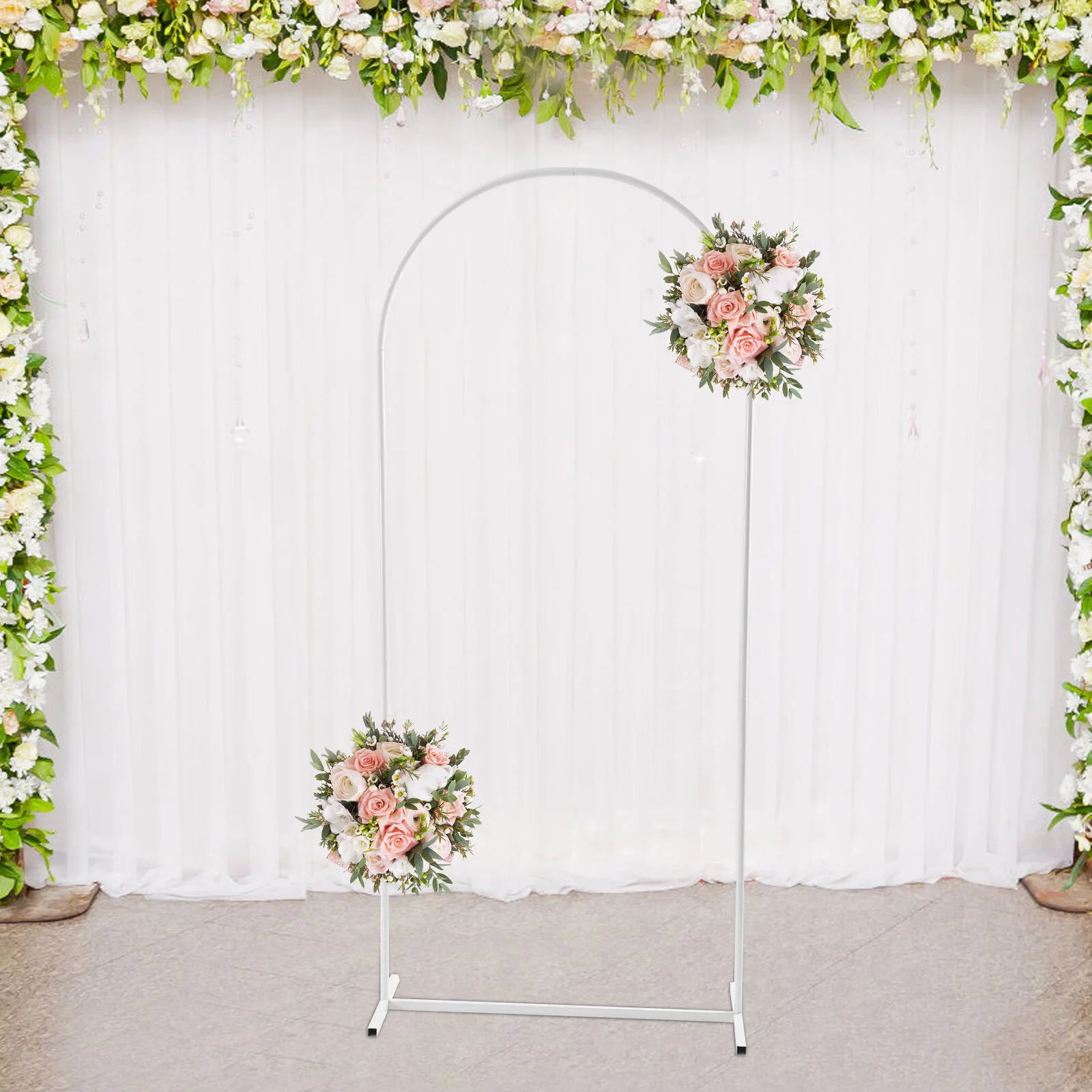 Wuzstar 6ft Wedding Arch Metal Garden Backdrop Stand for Flower Door Garden Yard Wedding Party Decoration
