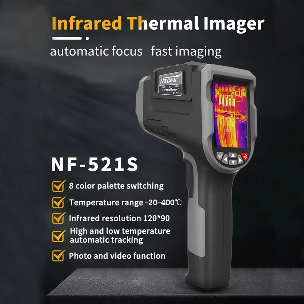 NOYAFA Thermal Imager,Thermal Camera  Vision Infrared 120 x 90 Handheld Definition Thermal NF-521S Professional IR Thermal x 90 IR Thermometer x 192 IR HAVOU PAPAPI 256 x 192 dsfen LAOSHE