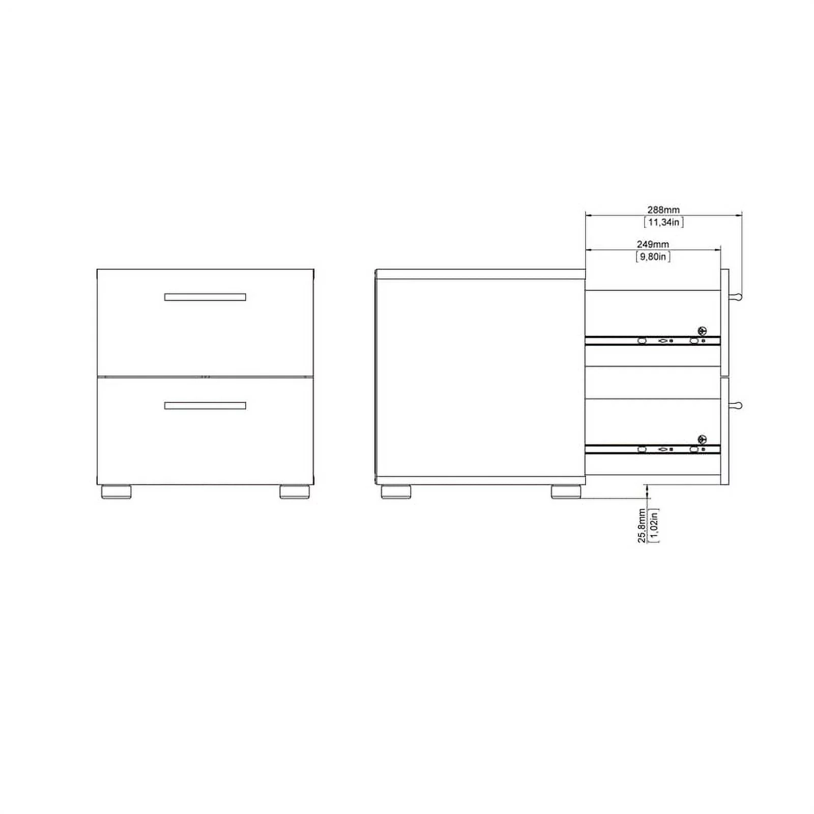 Home Square 2 Piece 2 Drawer Nightstand Set in Truffle