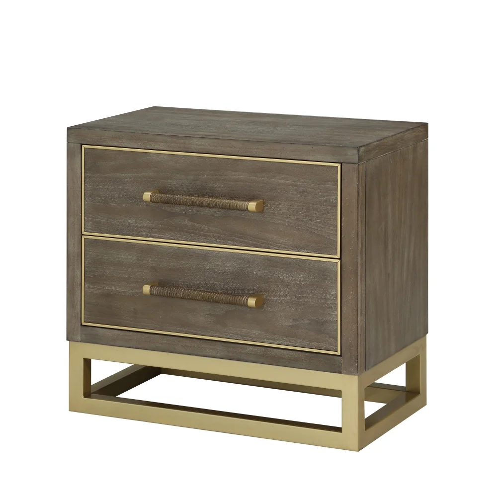 DeeHome Bridgevine Home Tango 2 Drawer Nightstand, No Assembly Required, Sandblasted Walnut Finish