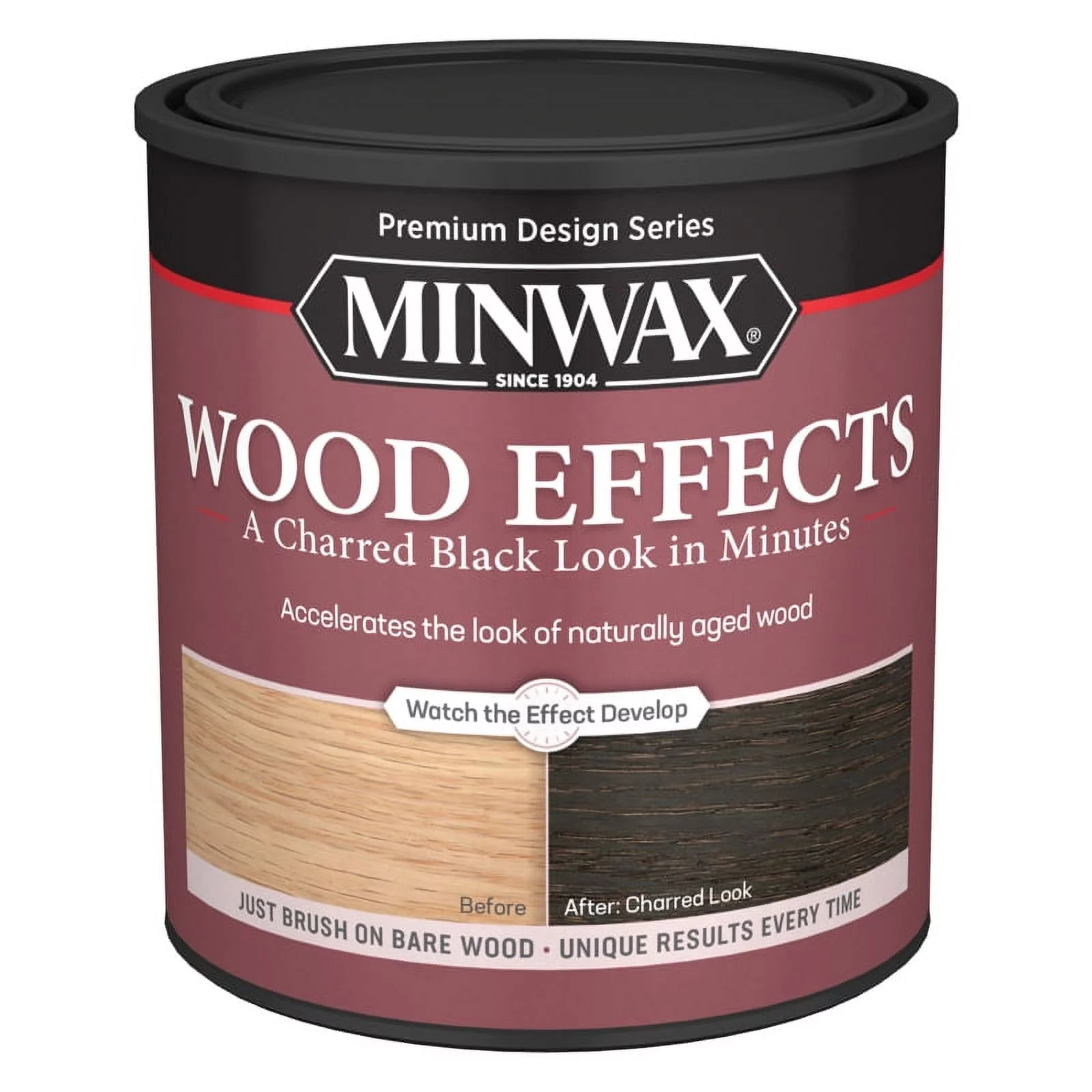 Minwax 404140000 Design Series Weathered Wood Accelerator, Charred Black, 1 Quart
