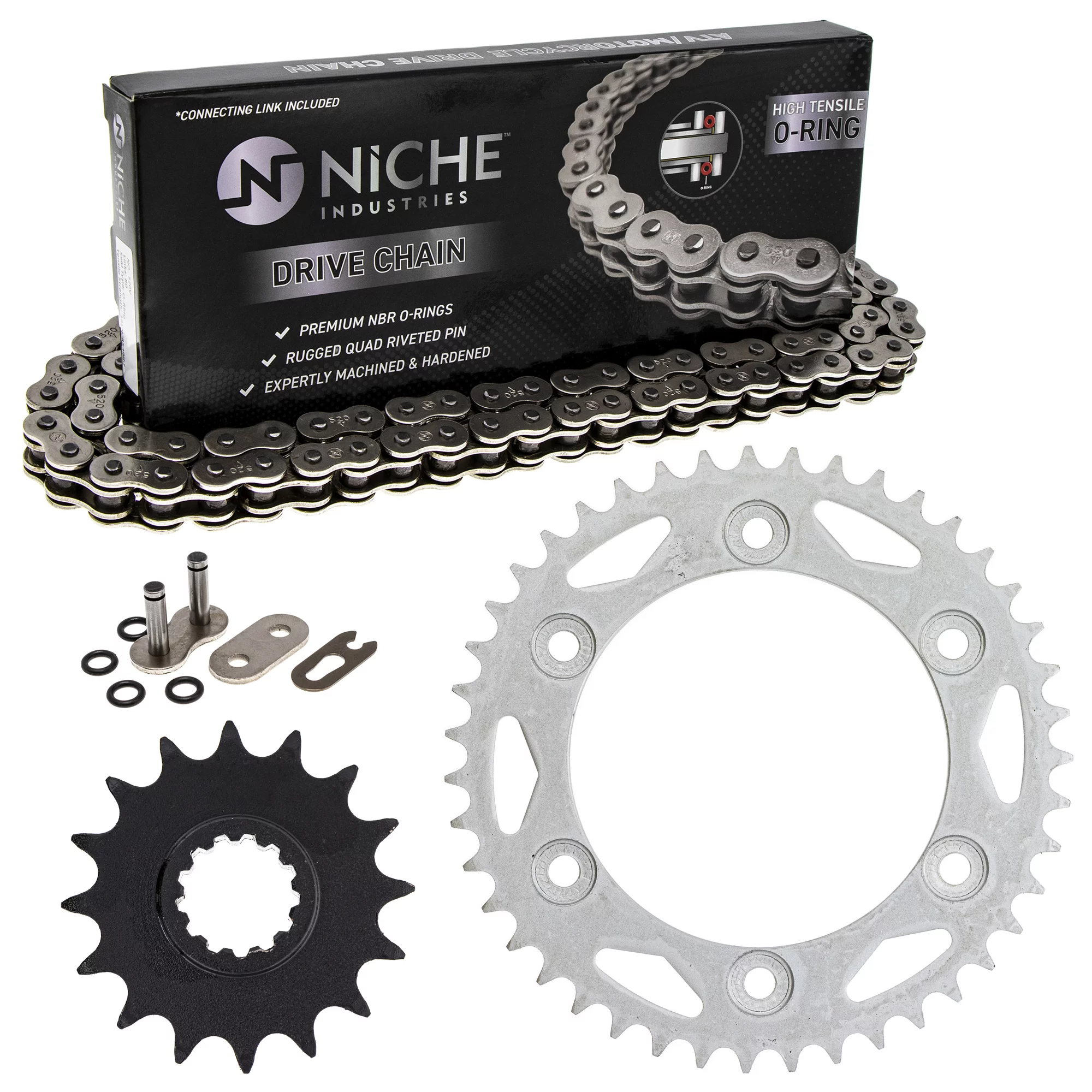 Niche Sprocket Chain Set for Honda CBR954RR 16/43T 520 O-Ring Motorcycle MK1004247