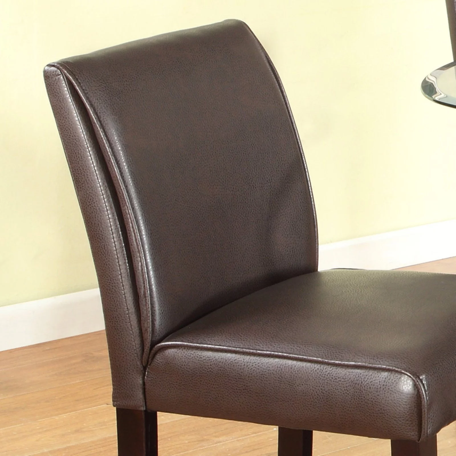 Roundhill Furniture Cicicol 5 Piece Round Faux Leather Upholstered Counter Height Dining Table Set