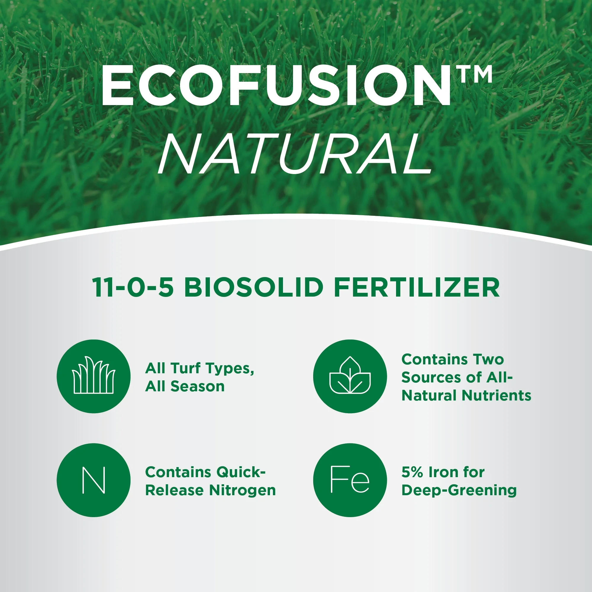 The Andersons Professional Ecofusion™ Natural 11-0-5 Biosolid Fertilizer with Iron and Micronutrients - 18 lb. Bag