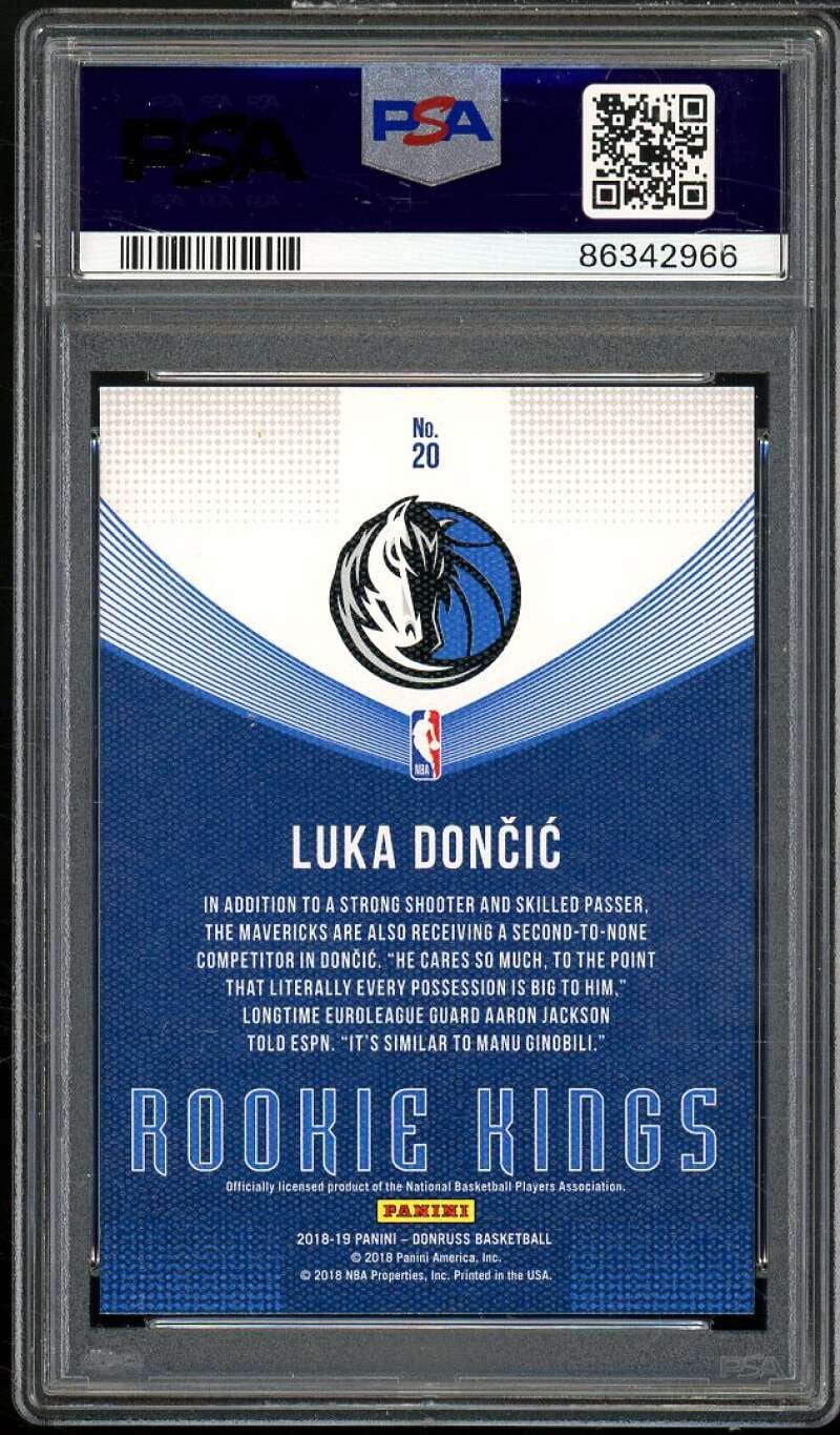 Luka Doncic Rookie Card 2018-19 Panini Donruss Rookie Kings #20 PSA 10