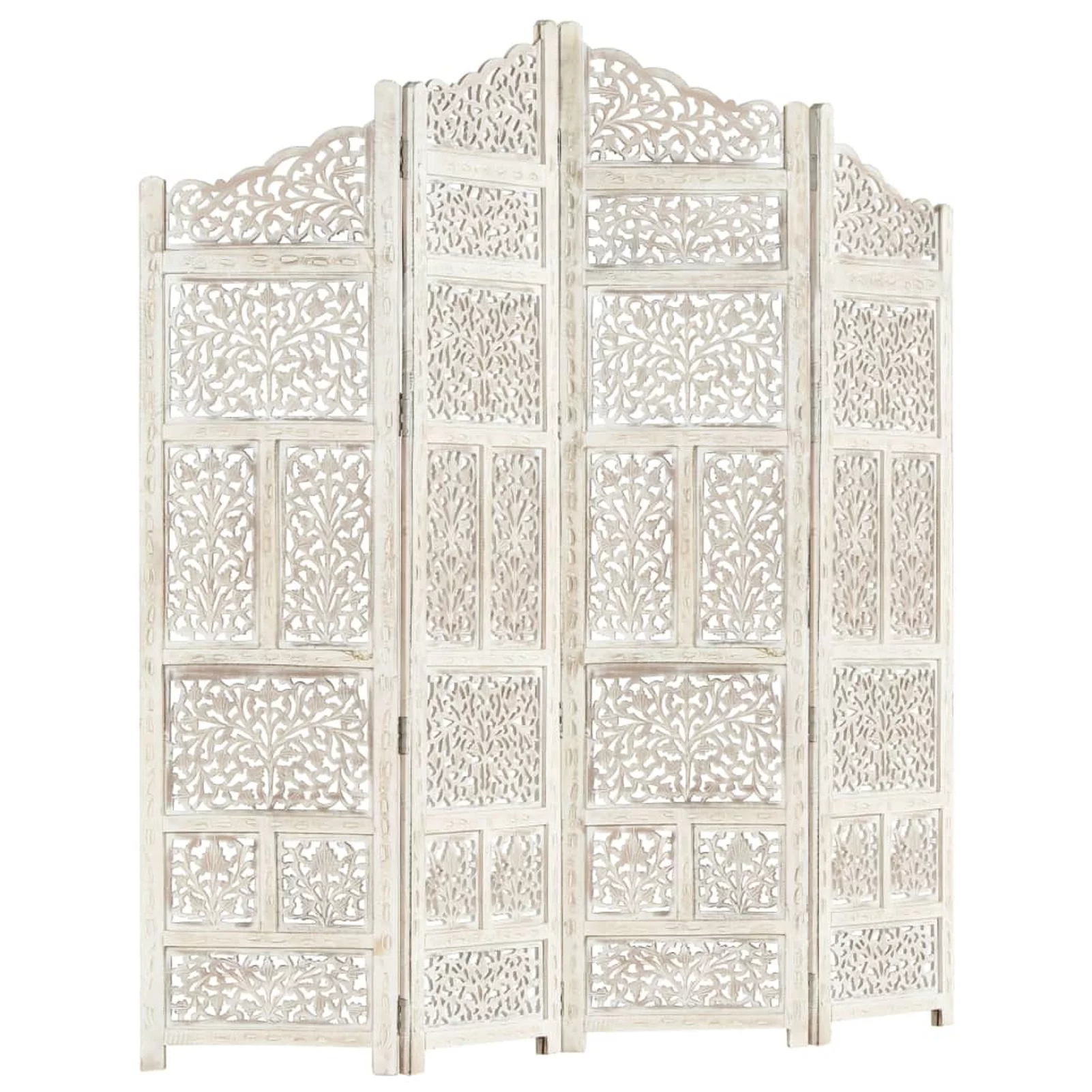 ametoys Hand carved 4-Panel Room Divider White 63