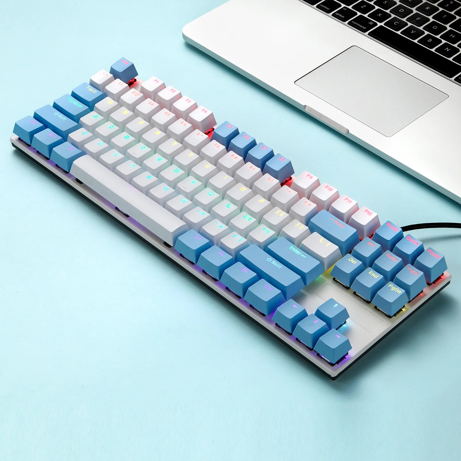 Keyboard,K87 87 Wired 87 Wired Metal Panel Two-color Keycap Two-color Keycap 20 Wired Metal Panel Metal Panel Two-color Keycap 20 Switches) Buzhi Huiop Wired K87