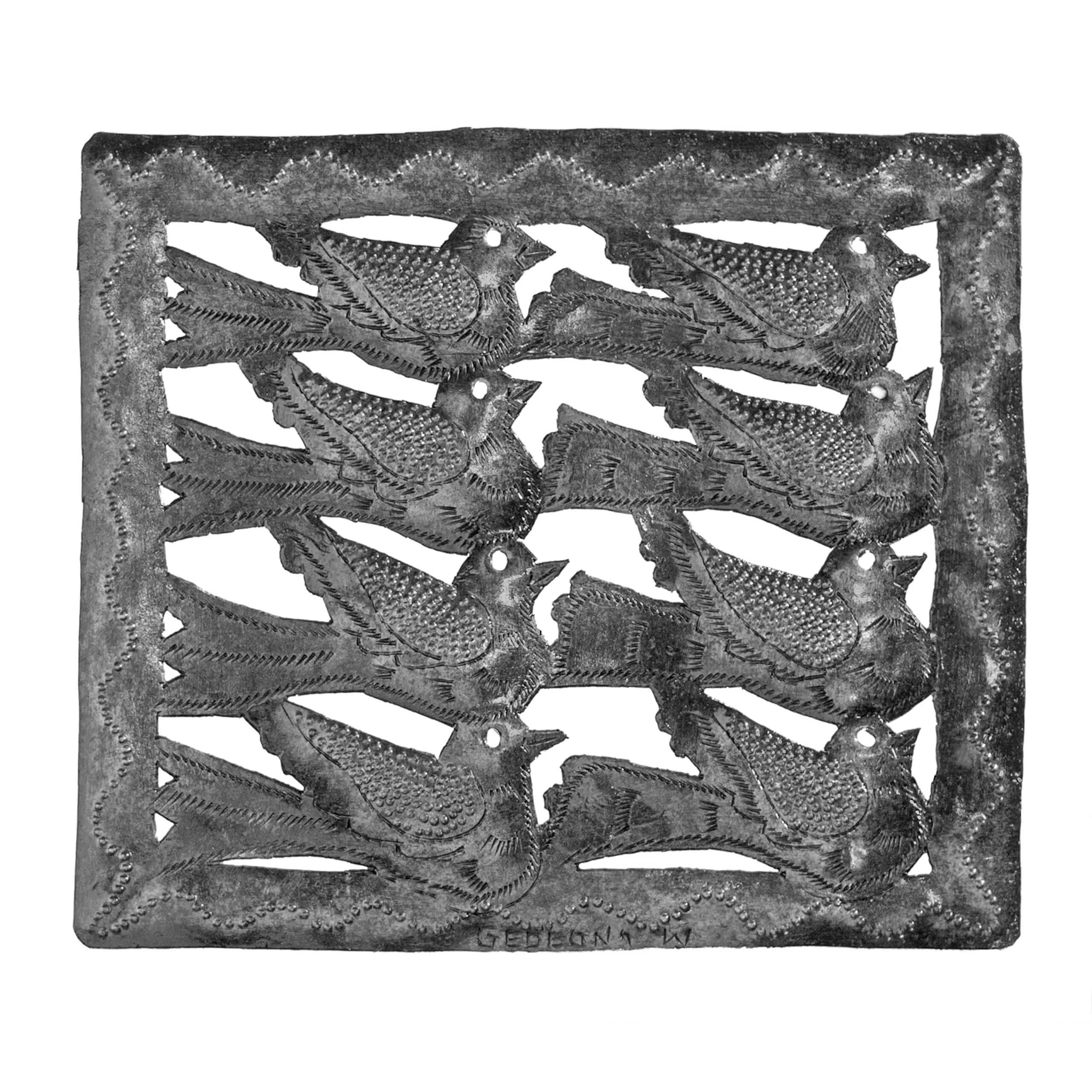 Haitian Recycled Steel Oil Drum, Metal Hanging Wall Art, 8