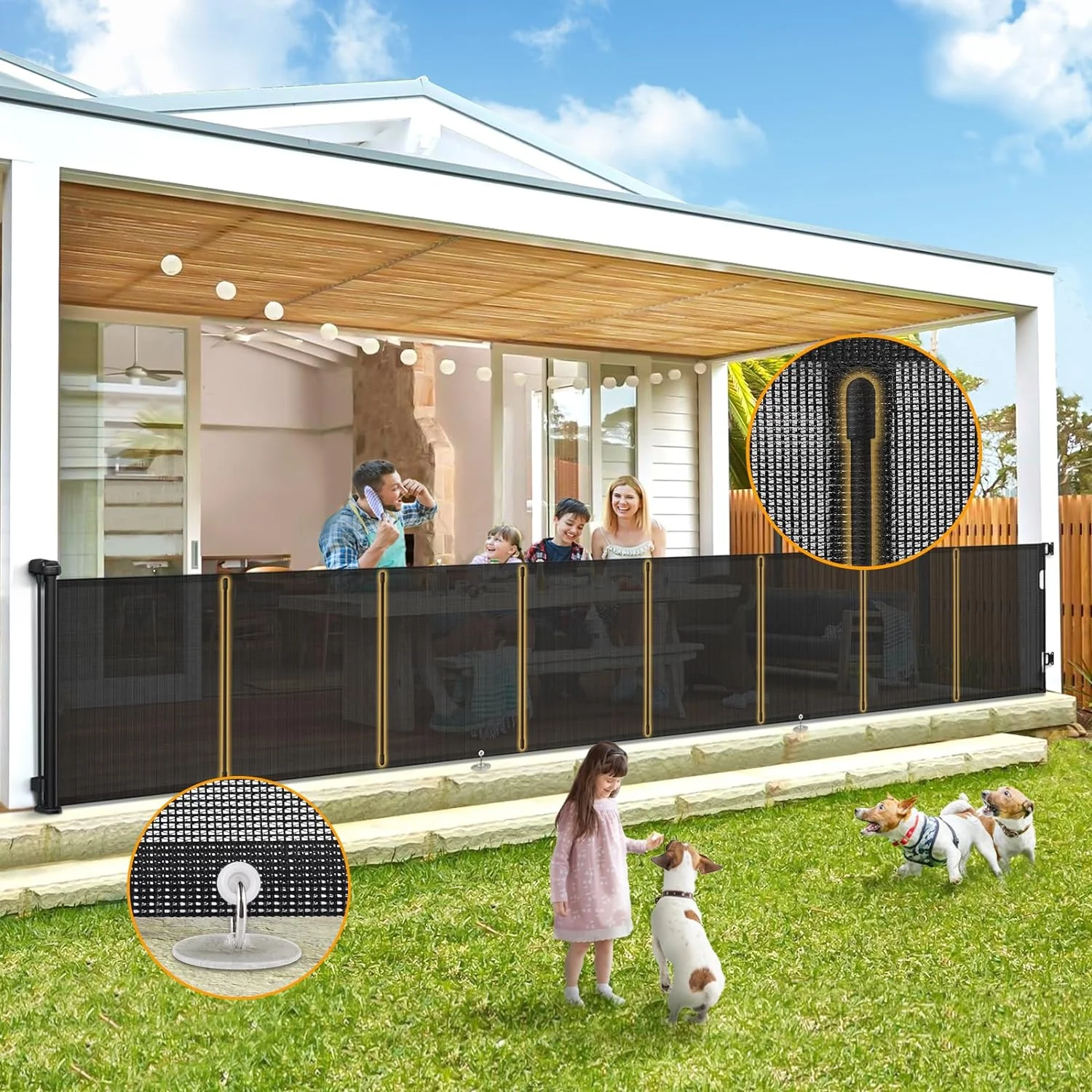 Retractable Baby Gates Security Upgrade,Mesh Baby Gate or Retractable Dog Gate,33