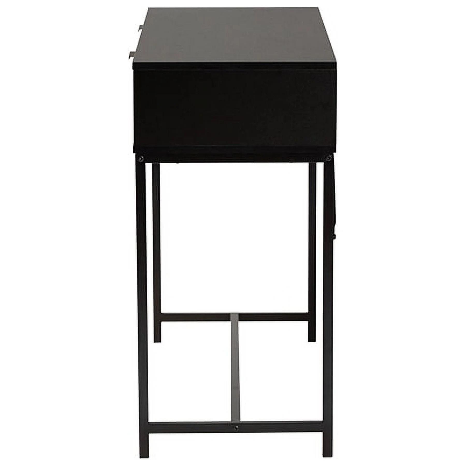 Baxton Studio Jacinth Modern Industrial Two-Tone Black and Natural Brown Finished Wood and Black Metal 2-Drawer Console