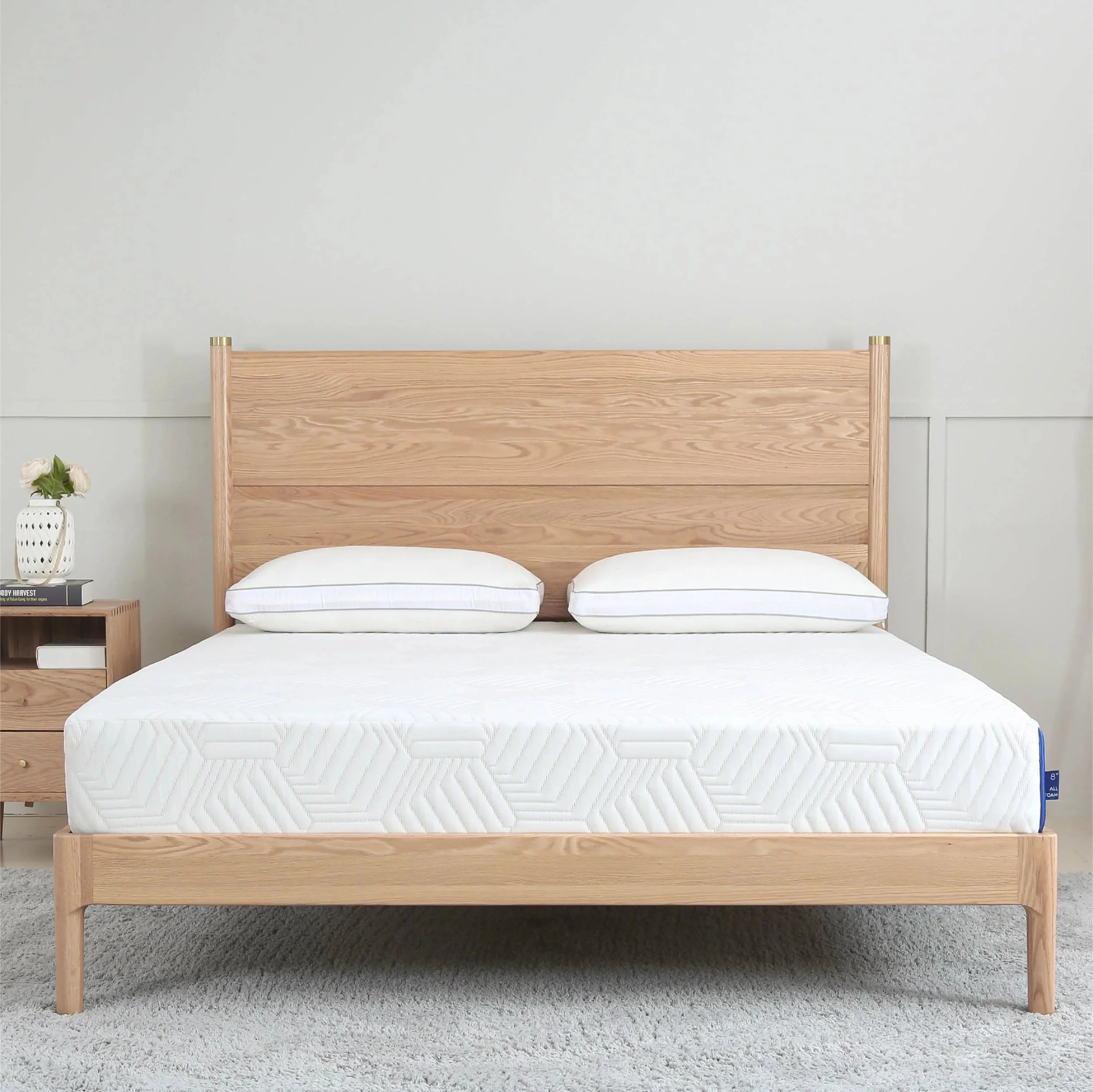 10 Inch King Gel Memory Foam Mattress, White, Bed in a Box, Green Tea and Cooling Gel Infused