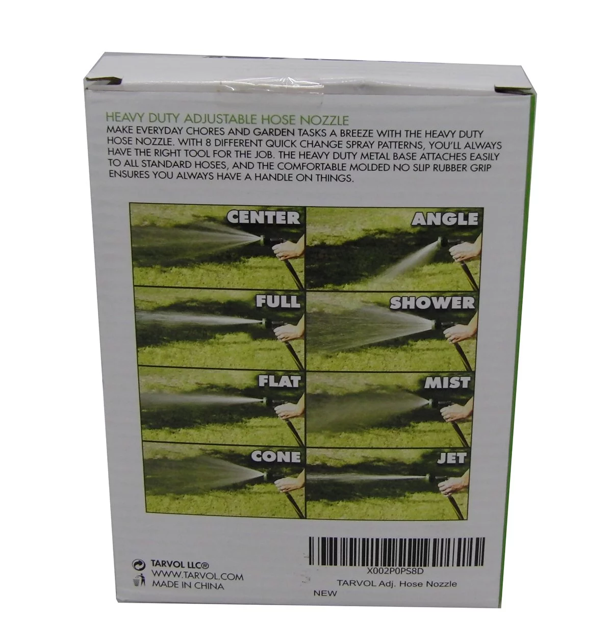 Tarvol Heavy Duty Garden Hose Nozzle Sprayer 8 Adjustable Water Spray Patterns