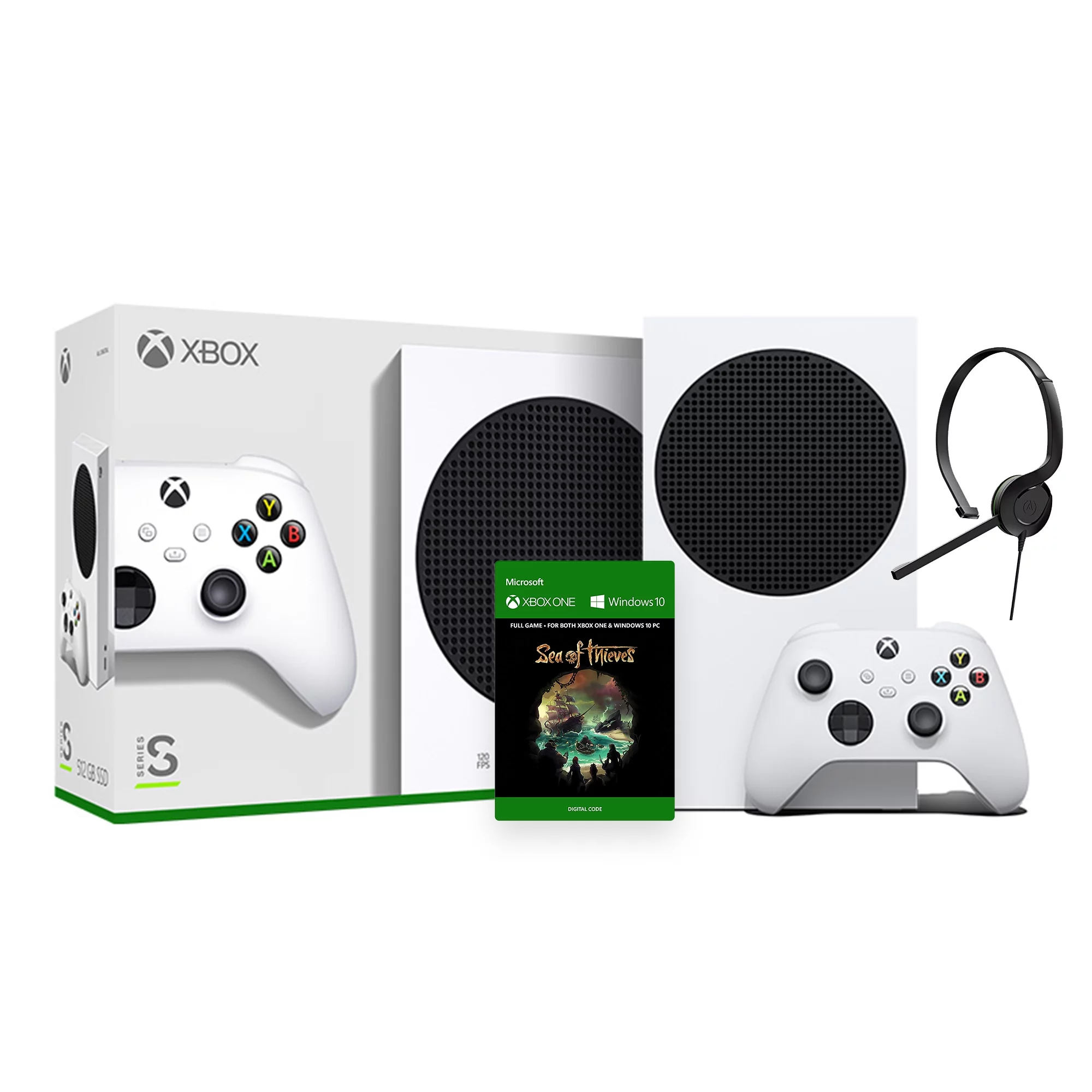 2020 New Xbox 512GB SSD Console - White Xbox Console and Wireless Controller with Sea of Thieves Full Game and Xbox Chat Headset