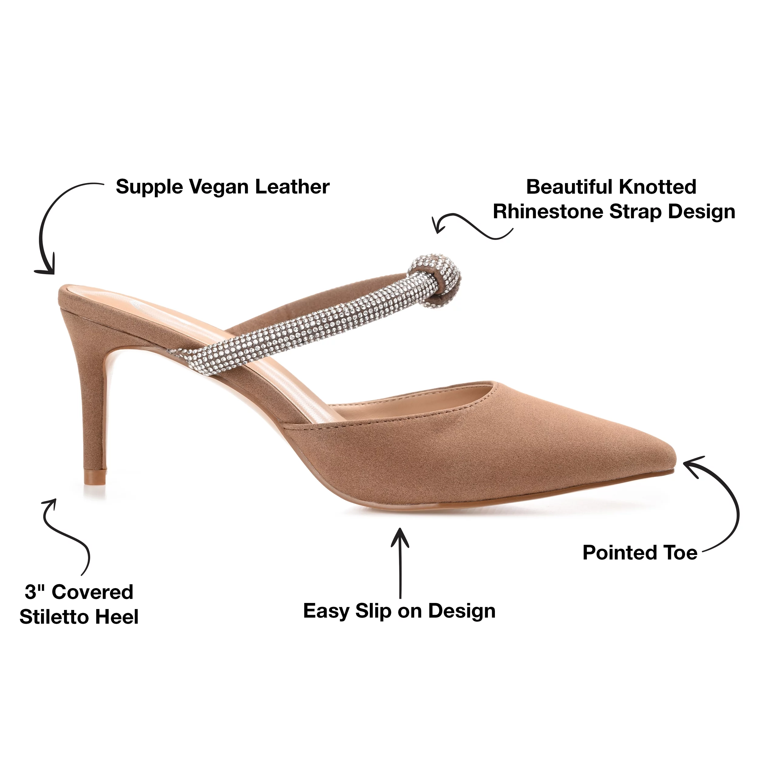 Journee Collection Womens Lunna Mules Mid Stiletto Pointed Toe Pumps