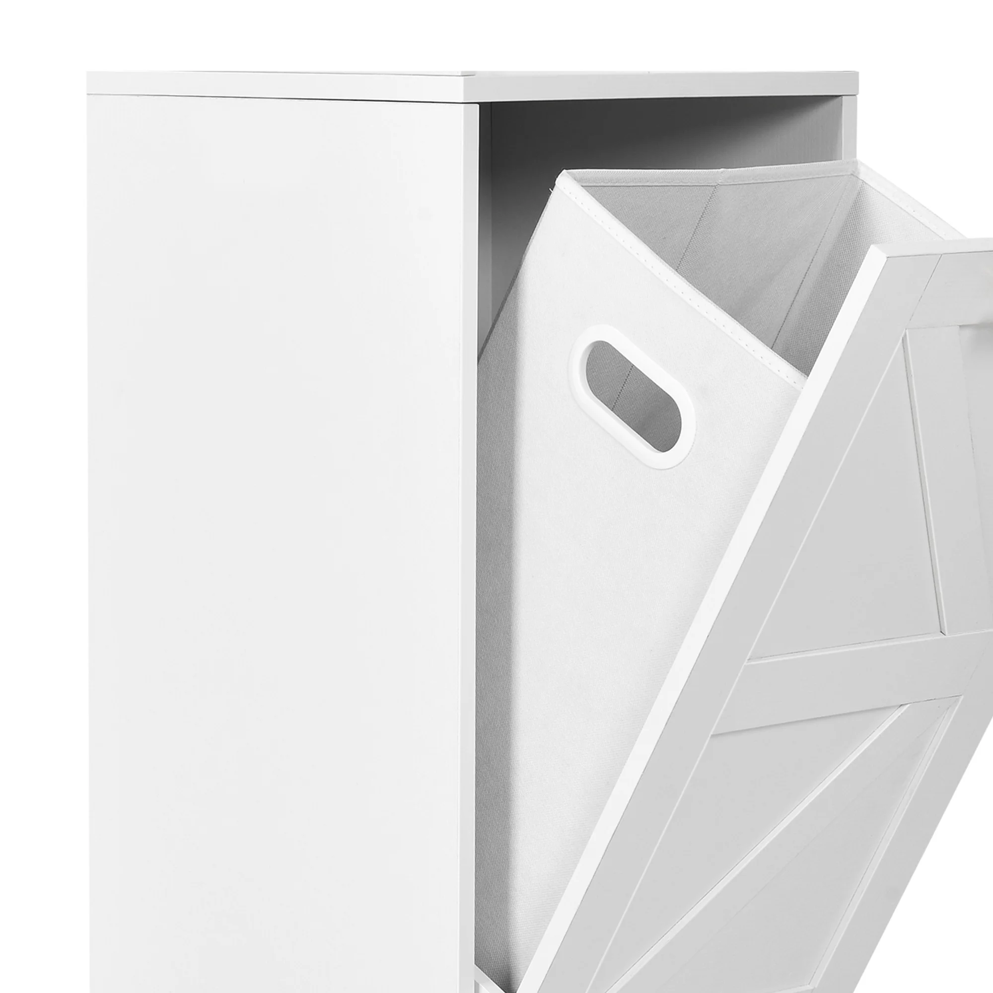 DWVO Tilt Out Laundry Hamper Cabinet with Removable Laundry Basket and 3 Shelves, White