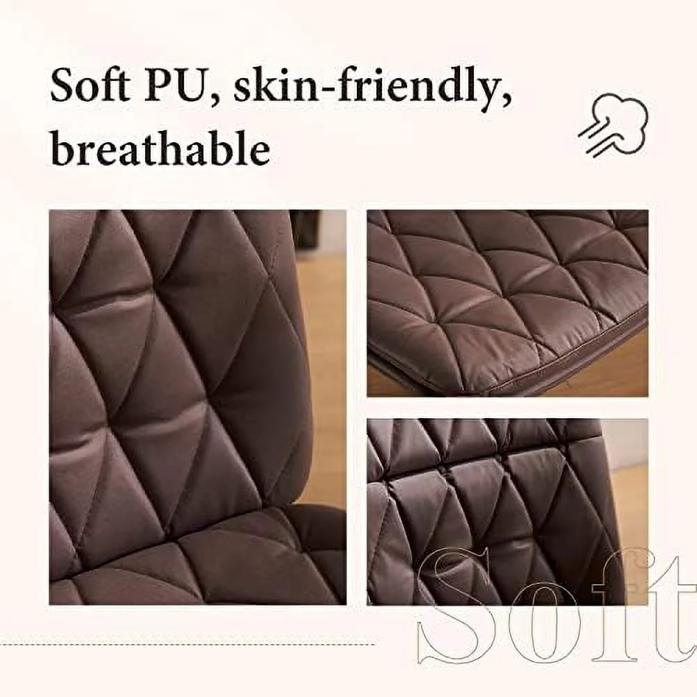 SQYTHGB Ergonomic Desk Chair no Wheels Criss Cross Chair Adjustable Home Office Chair with Armrest Executive Swivel Mid Back Chair Brown