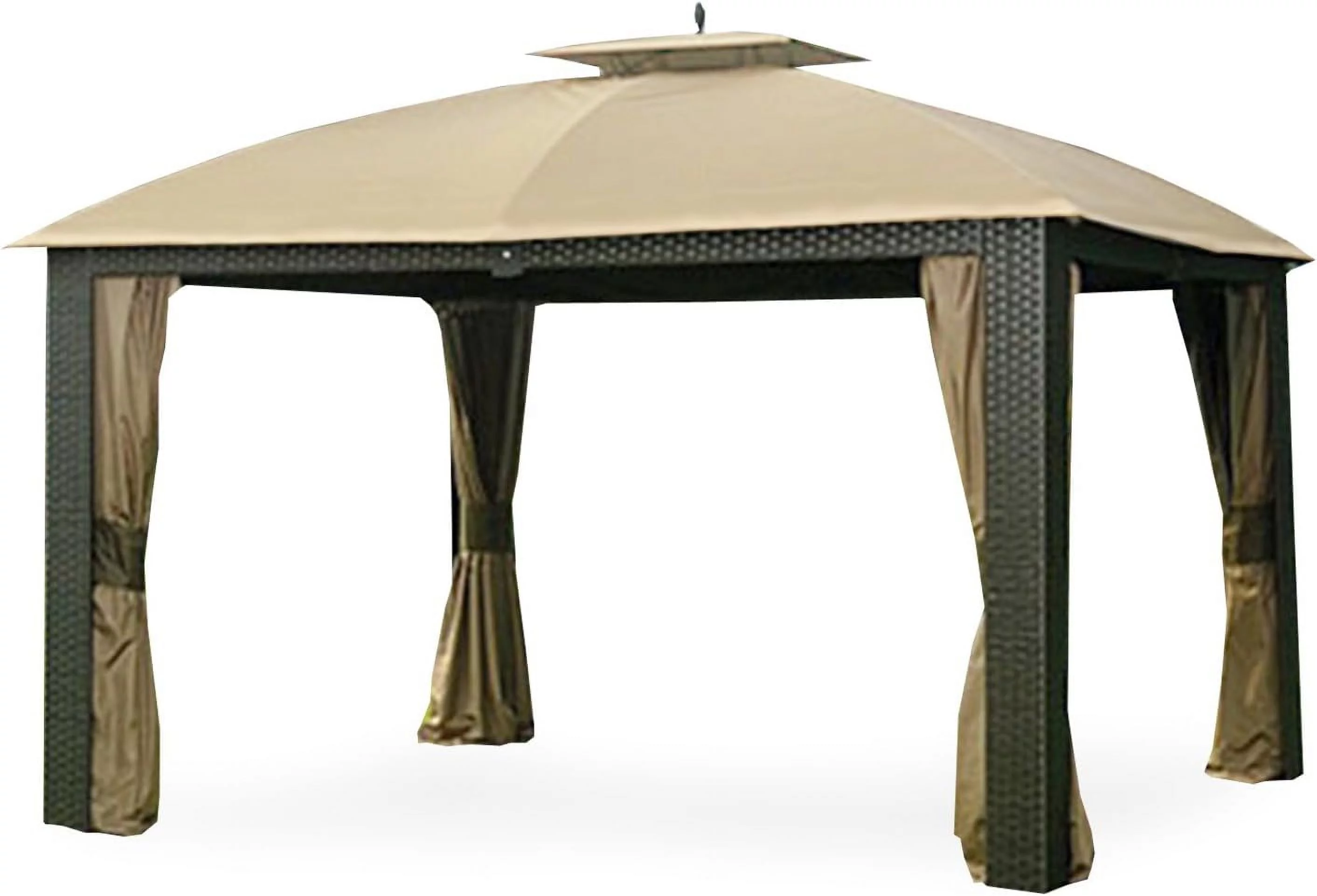 Wicker Gazebo Replacement Canopy Top Cover And Netting Set - Riplock 350