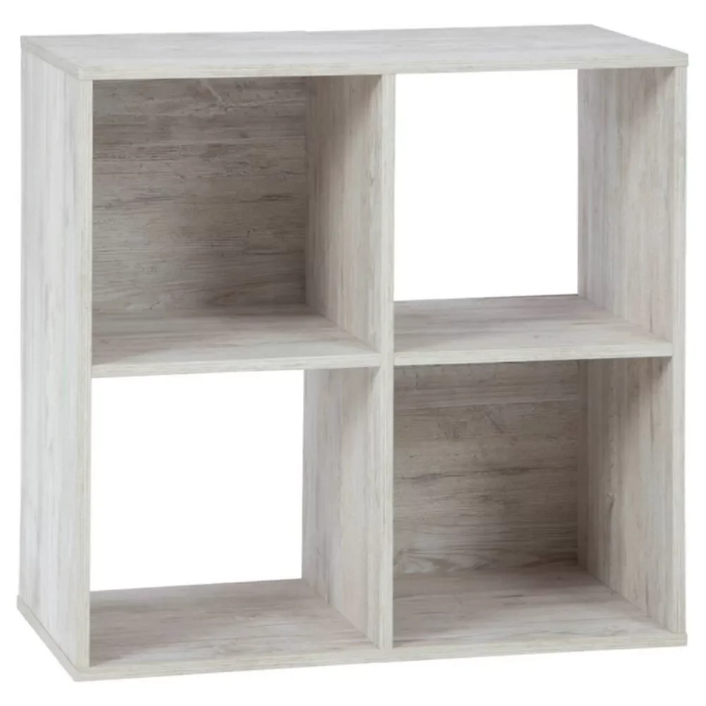 WCS 4 Cube Storage Set Organizer Shelf Bookshelf with Open Back, Vertical or Horizontal, Easy Assembly, Wood