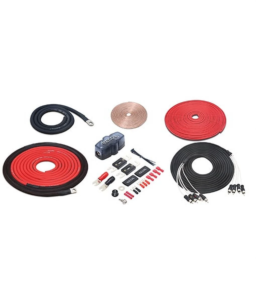 Recoil PCK44 True 4 Gauge 99.99% Oxygen Free Copper Complete 4-Channel Amplifier Wiring Kits