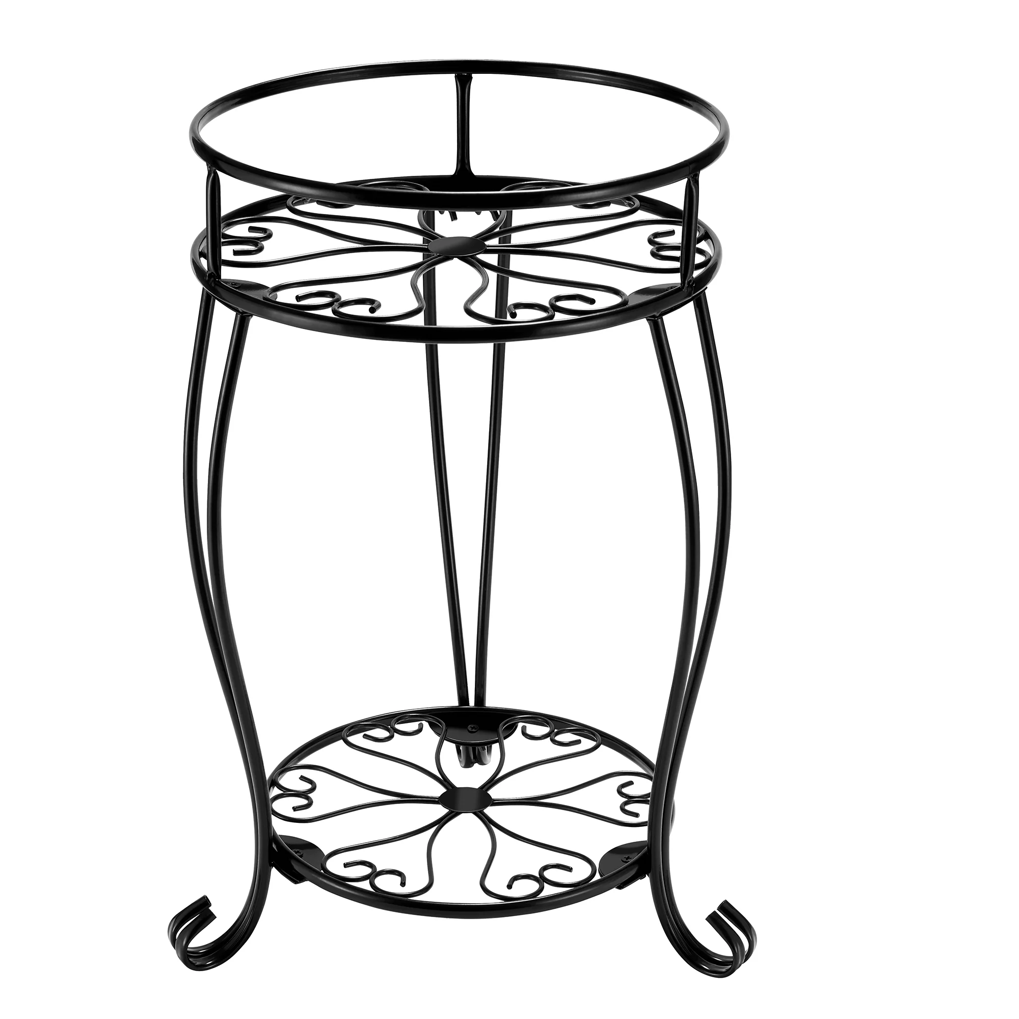 Sprifallbaby Tall Metal Plant Stand 2 Tier Decorative Wrought Iron Flower Pot Rack Shelf for Garden Balcony Patio