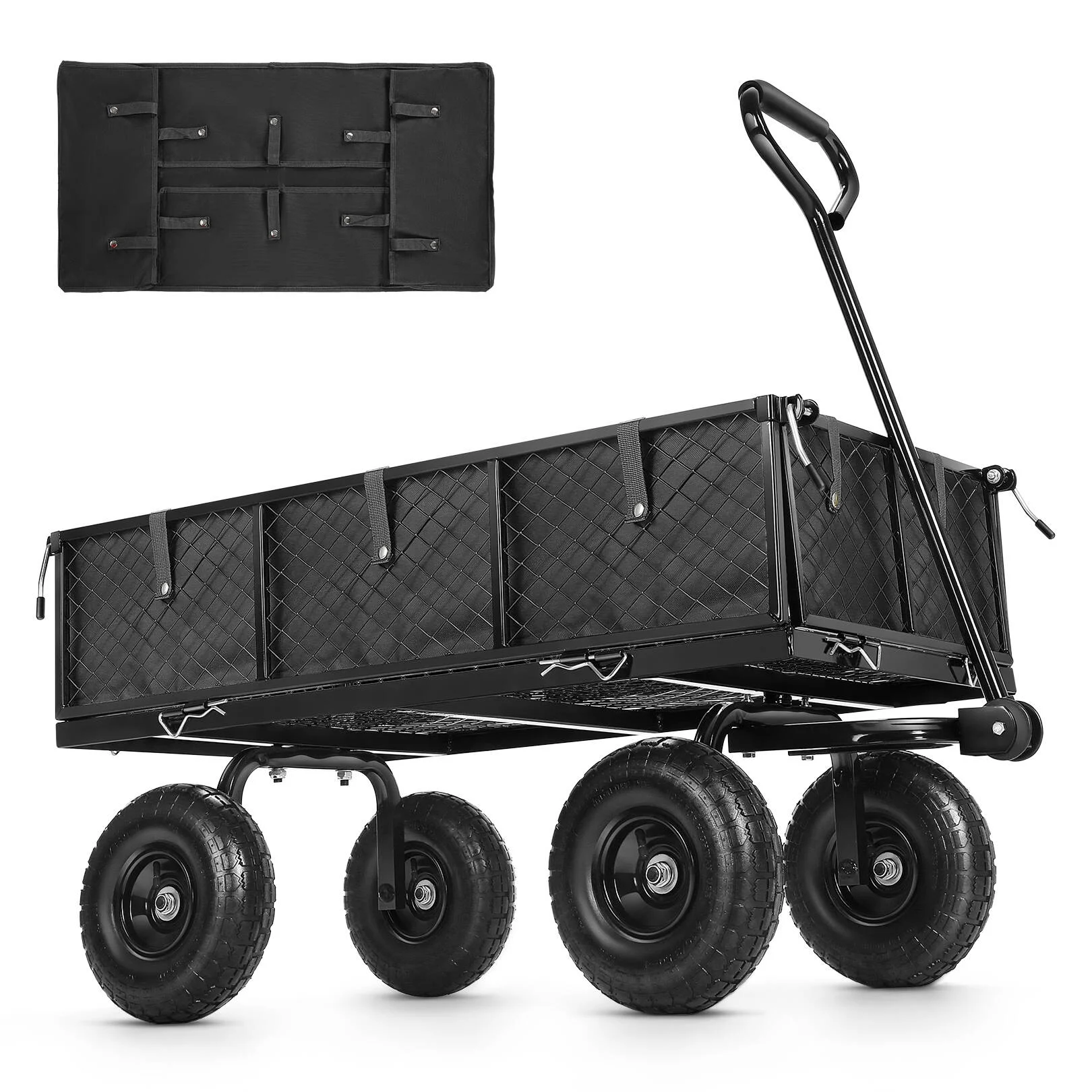 VIBESPARK Steel Mesh Garden Cart with 10