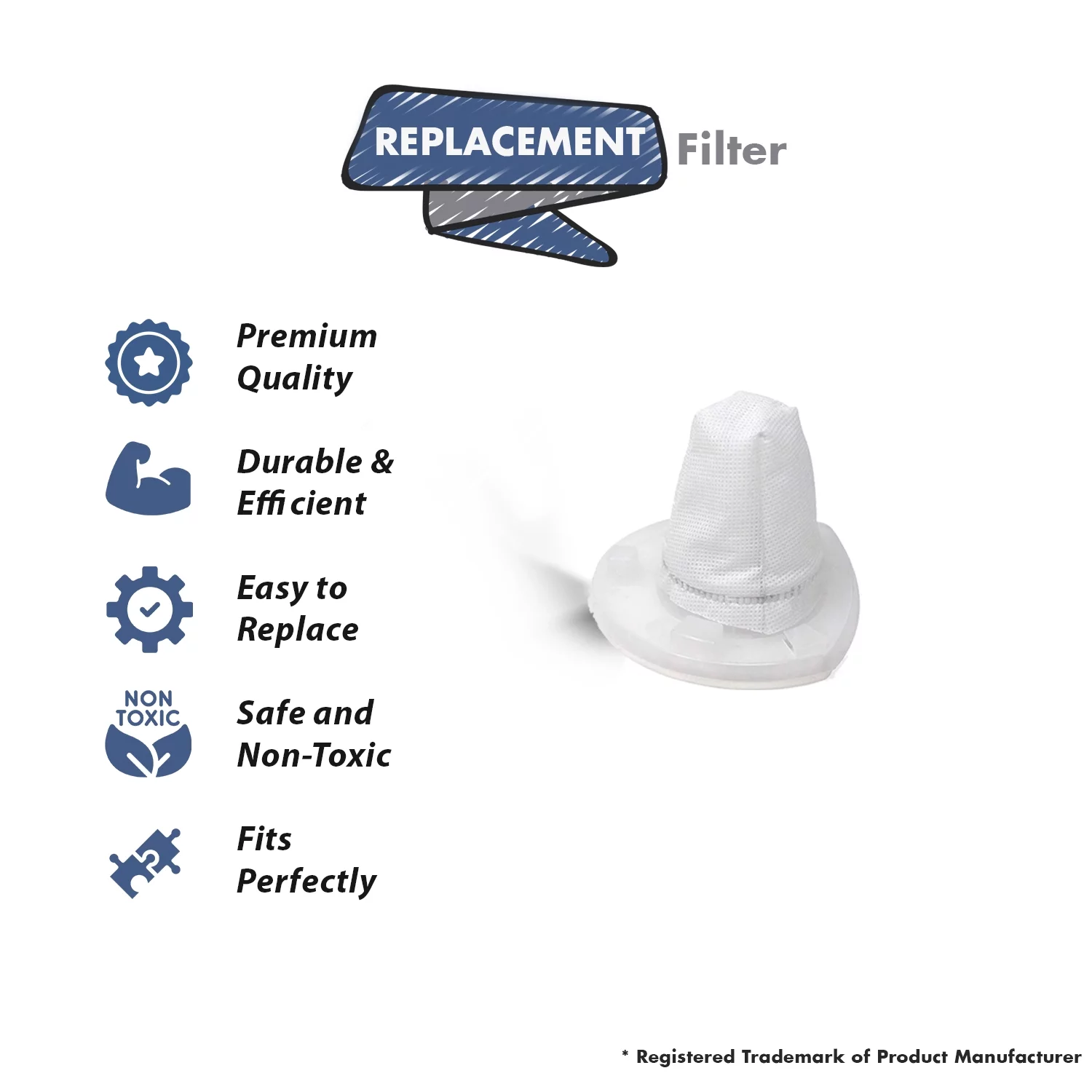 EnviroCare Vacuum Cleaner Filter For VF110 / F610 / 90558113 (2 Pack)