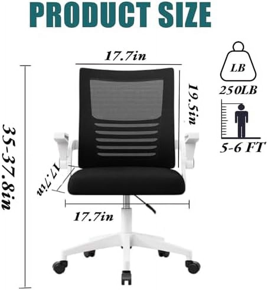 ZFGSUIJN Computer Chair Mesh Ergonomic Office Chair Home Office Lumbar Support Padded Flip-up Armrest Swivel Desk Chair