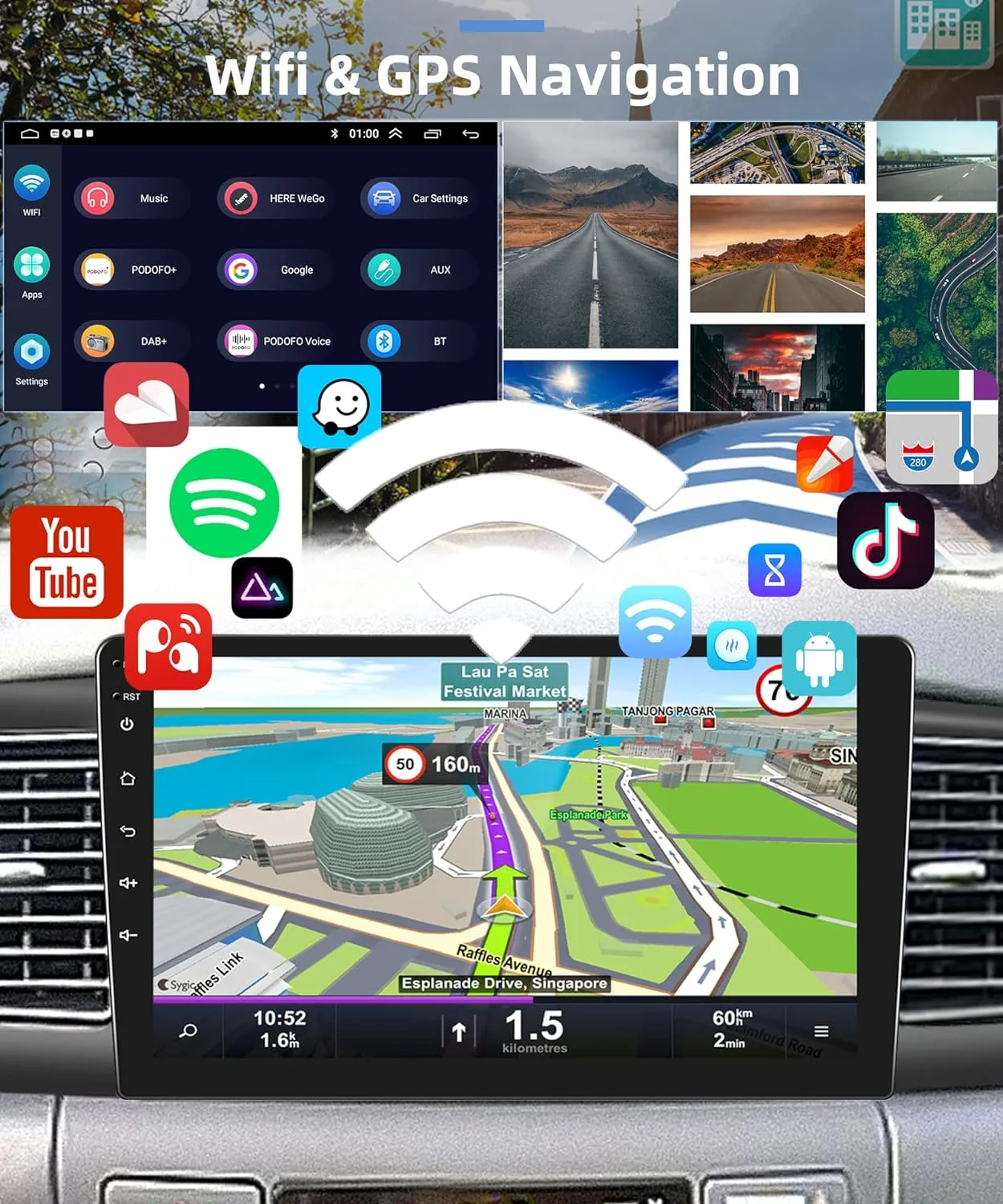 THONZER 1G+32G Android 9 Inch Car Stereo for Toyota Corolla ex 2007-2012 with Wireless Carplay, Rimoody Touch Screen Car Radio Bluetooth GPS WiFi FM Mirror Link RCA USB SWC + Backup Camera