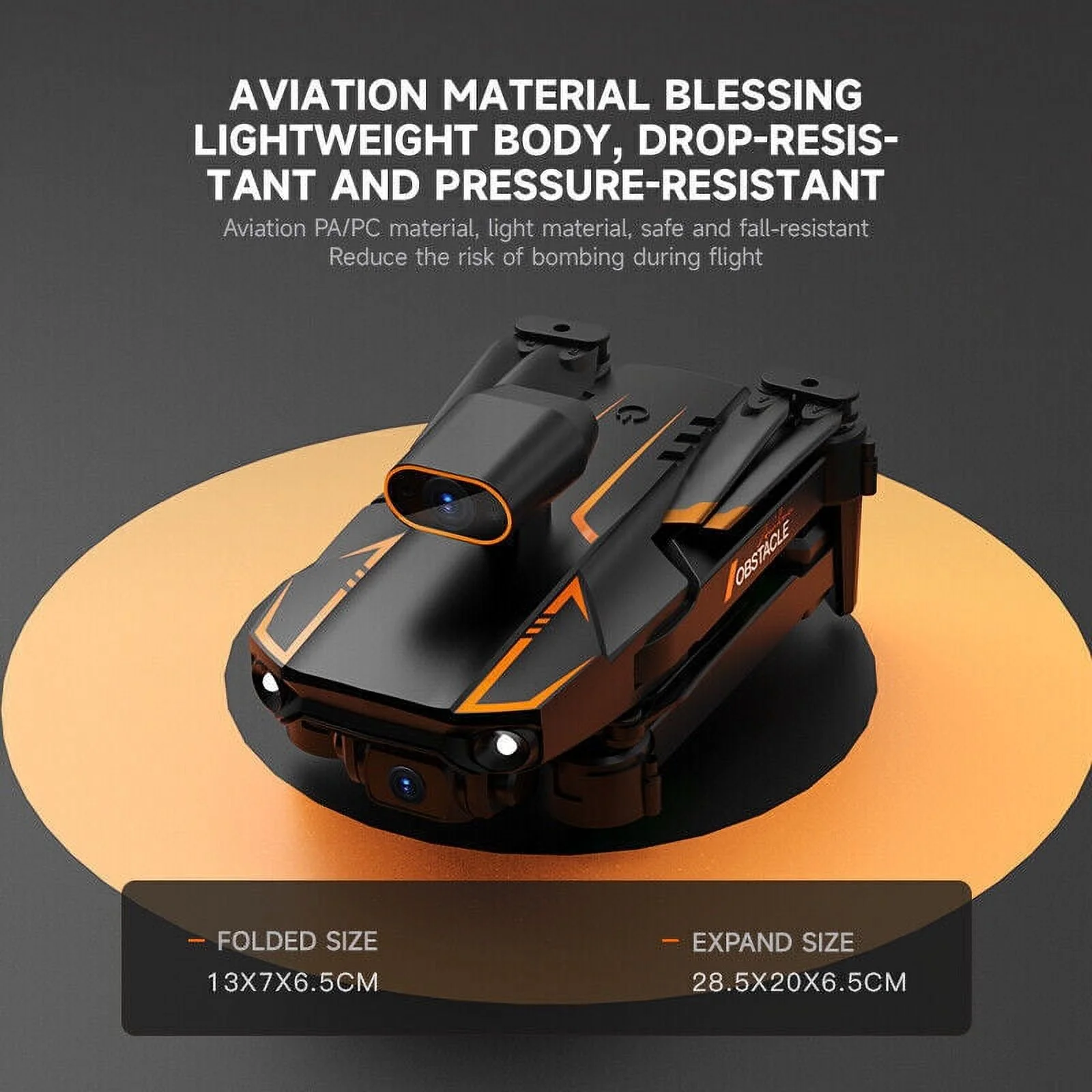 JahyElec 2023 RC Drone With 4K HD Dual Camera WiFi FPV Foldable Quadcopter w/ Battery(Black)