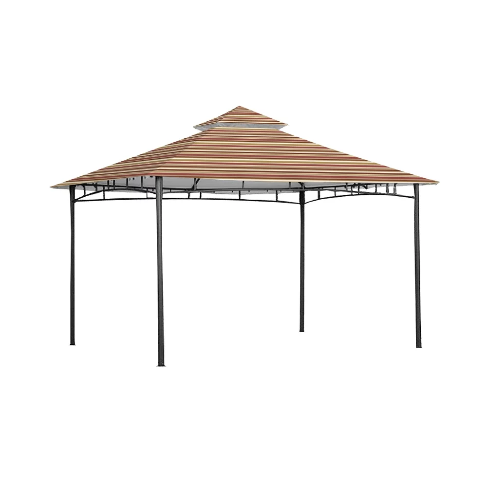 Garden Winds Replacement Canopy Top Cover for the Roof Style House Gazebo -Standard 350 - Stripe Canyon