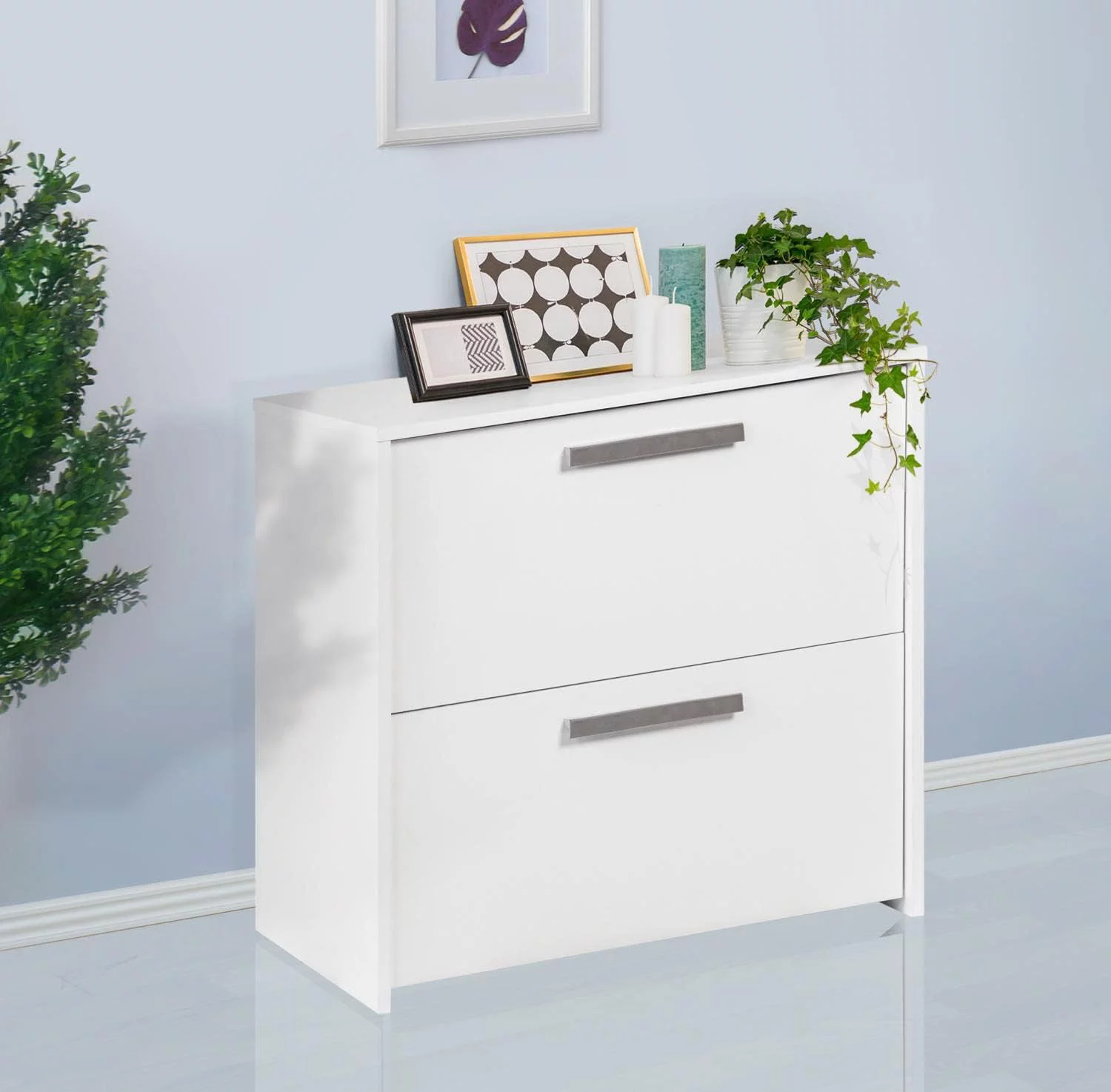 Miami 2-Drawer Modern Wood Lateral File Cabinet In White