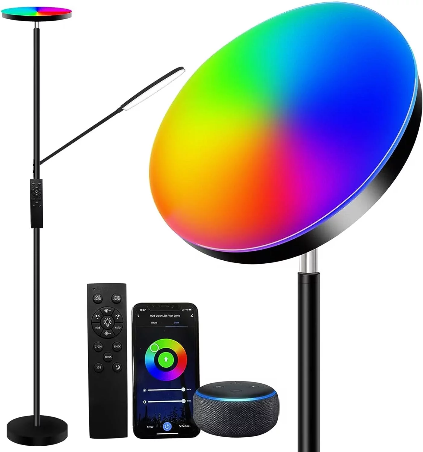 RGB LED Floor Lamp, Corner Floor Lamp, 67
