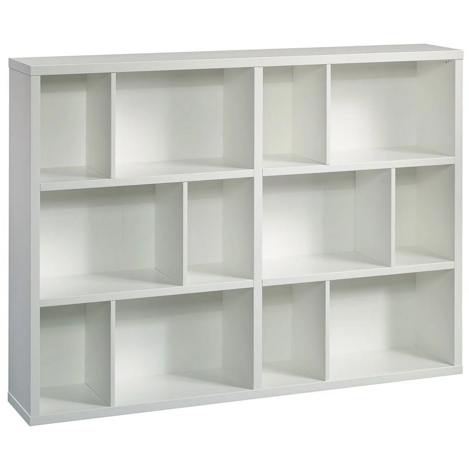 Pemberly Row Engineered Wood Horizontal Bookcase in Soft White