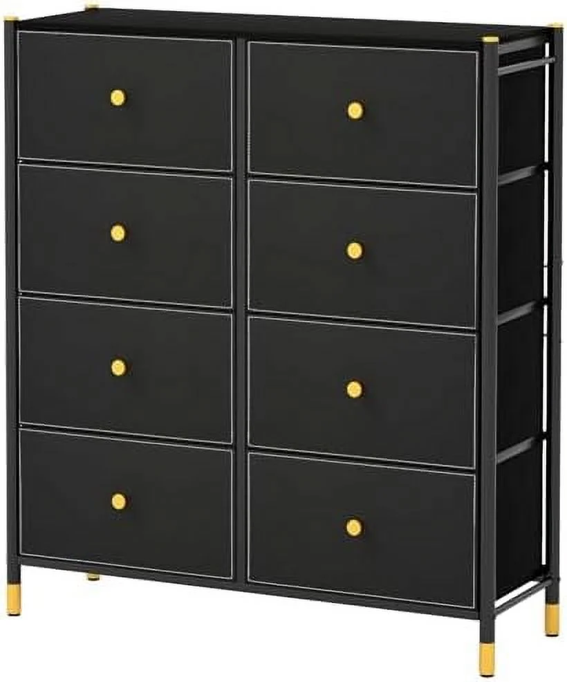 CKPFVY Dresser for Bedroom with 8  Drawers - Fabric Dresser Tower with Metal Frame  Fabric Bins  Chest of Drawers  Floor  Organizer Unit for Nursery  Living Room  Closet  Entryway