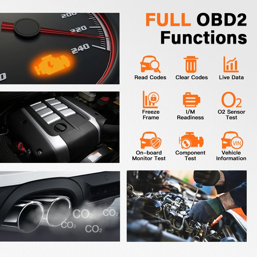 Foxwell NT630 Plus Scanner ABS Bleeding SRS SAS OBD2 Code Reader Diagnostic Tool