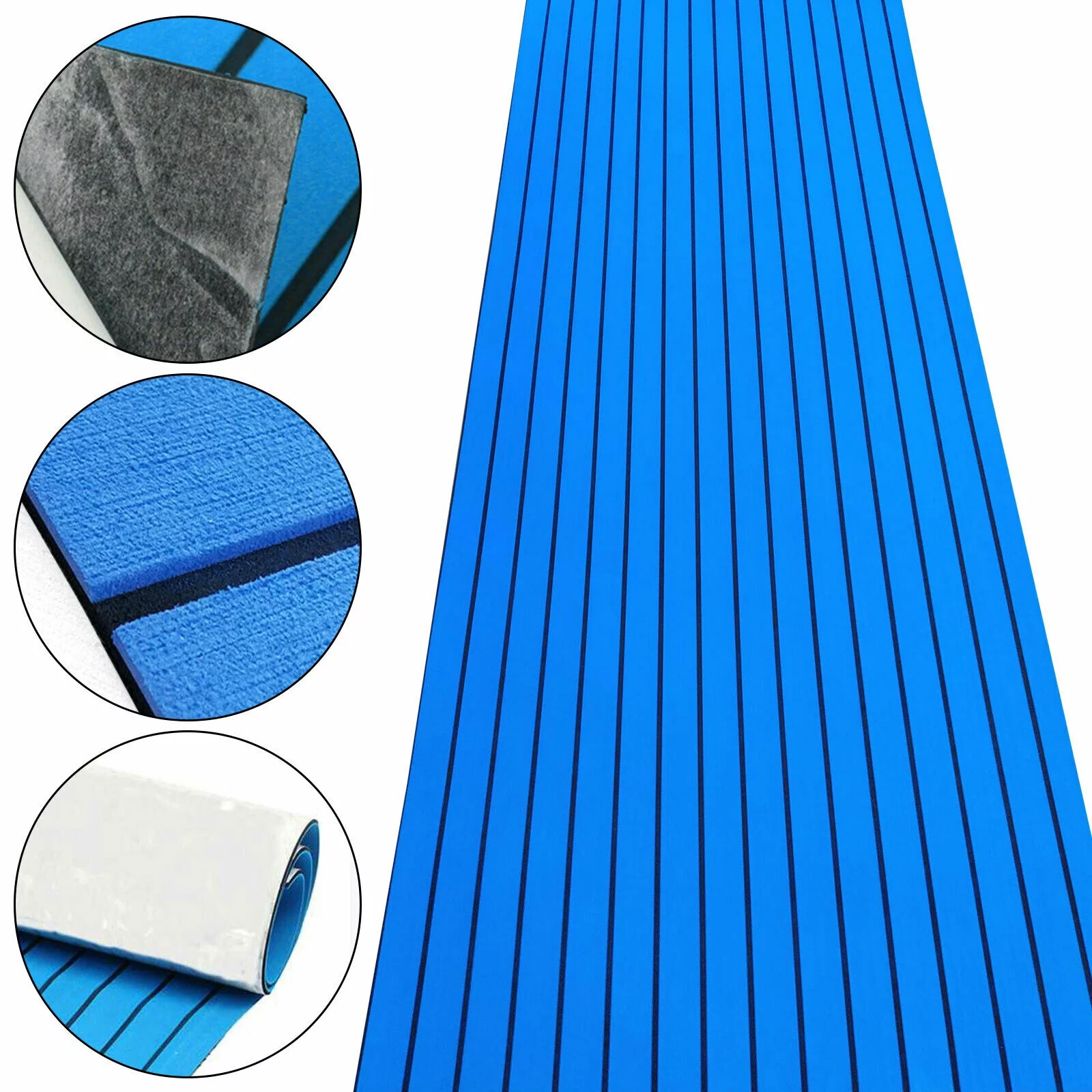 Boat Decking EVA Foam Flooring Sheet, Faux Teak Marine Mat Boat Yacht Carpet, Kayak RV Swimming Pool Non-Slip Flooring Mat, Wear-Resistant and Self-Adhesive Pad