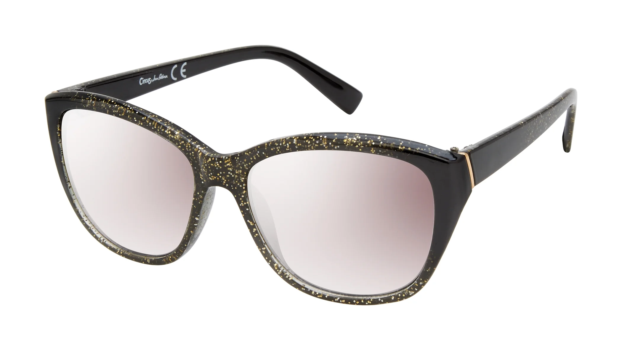 Circus NY by Sam Edelman Women's CC484 Sparkle UV400 Protective Cat Eye Fashion Sunglasses, 65mm