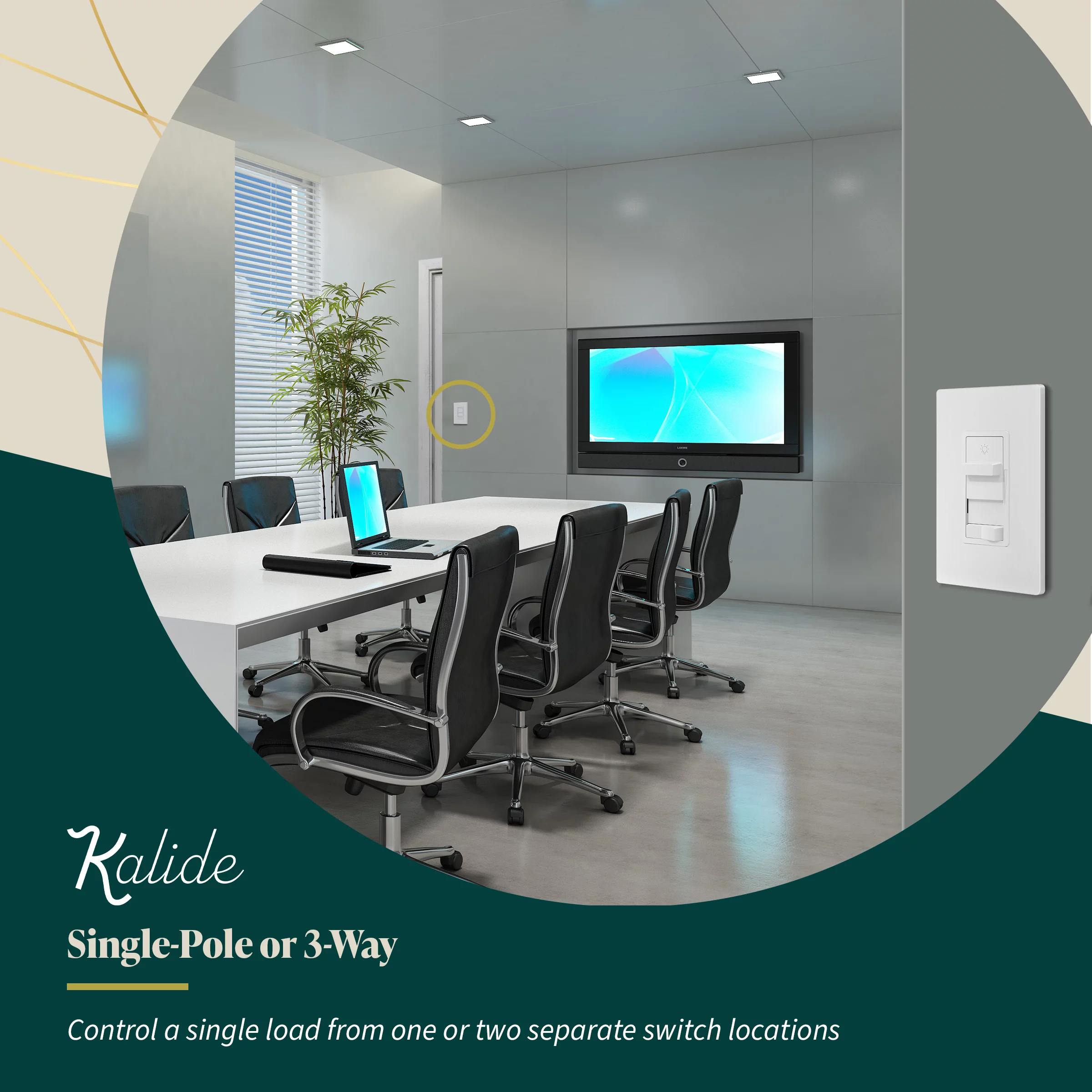 TOPGREENER Kalide Low Voltage Dimmer Light Switch, 0-10V, 3-Way or Single Pole, 120VAC 60Hz, 120VAC 10A/ 277VAC 5A LED, TGSDS-010-W, White