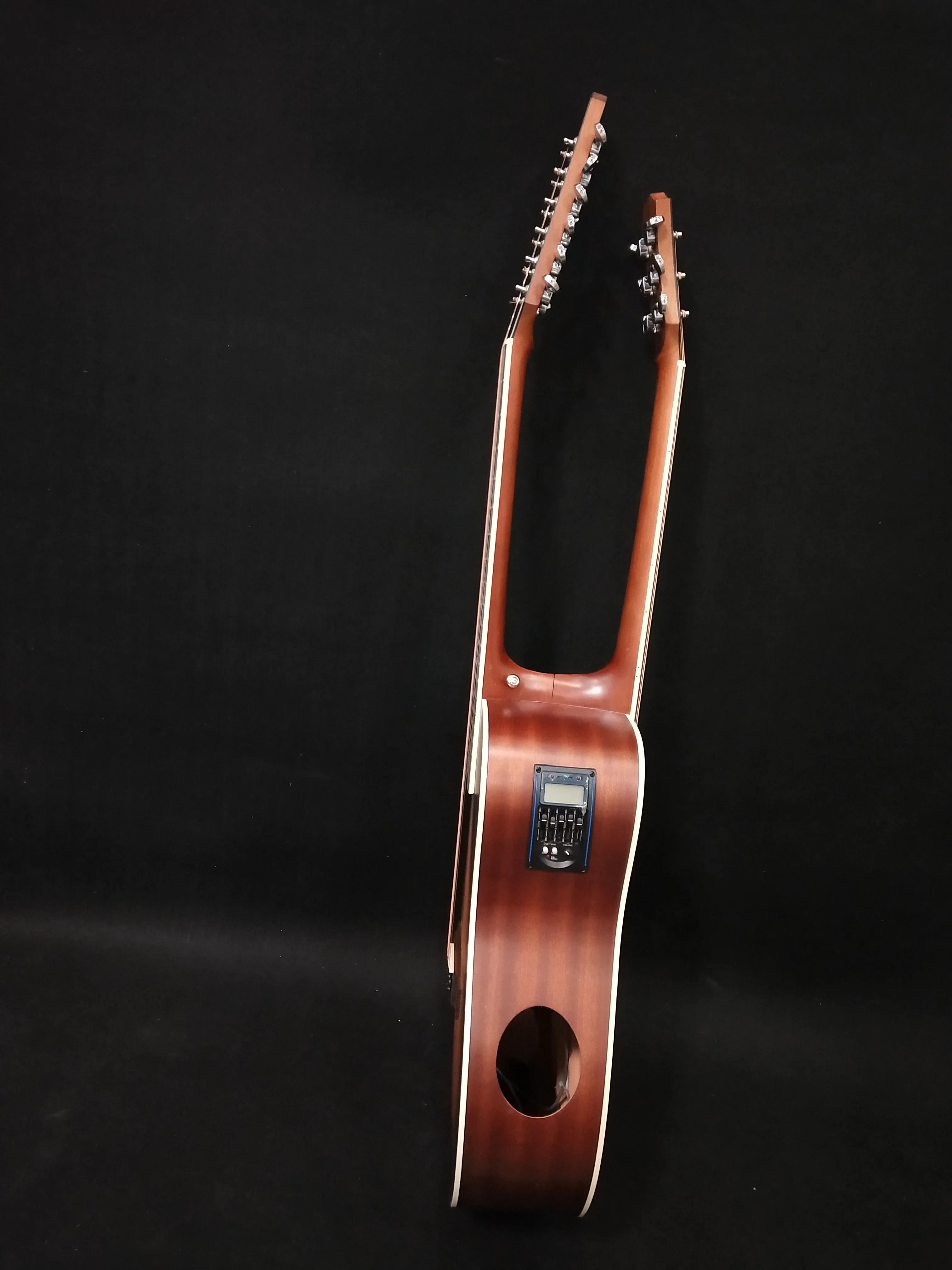 12 String Acoustic / 6 String Acoustic, Double Sided, Travel, Dreadnought , Busuyi Guitar, (Sunset) All Levels