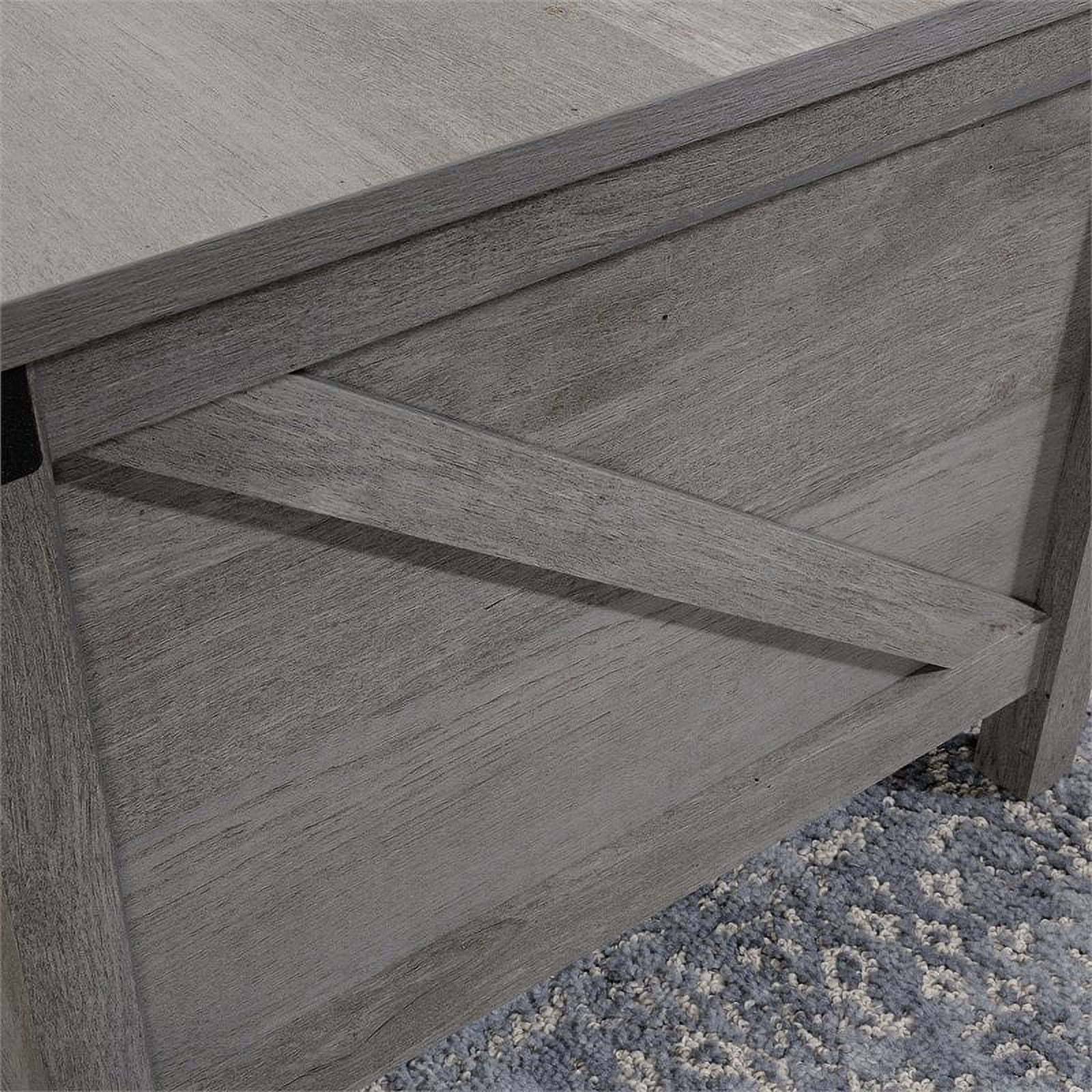 Home Square 2 Piece Wood Furniture Set with 3-Shelf Bookcase and Coffee Table