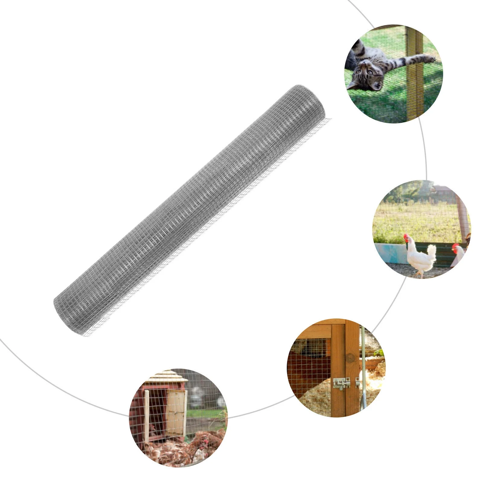 Miumaeov 36in x 100ft Hardware Cloth Chicken Wire Fence Mesh Roll Galvanized Welded Cage 1/4