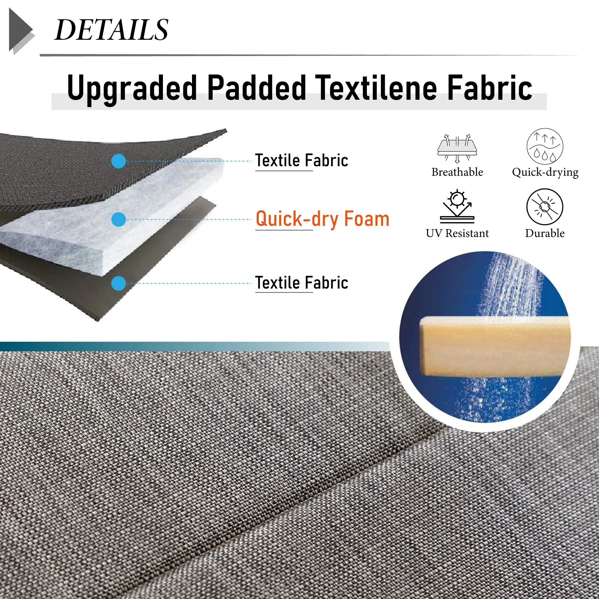 Sophia & William 5 Pieces Metal Patio Dining Set Paded Chairs and Table Furniture Set