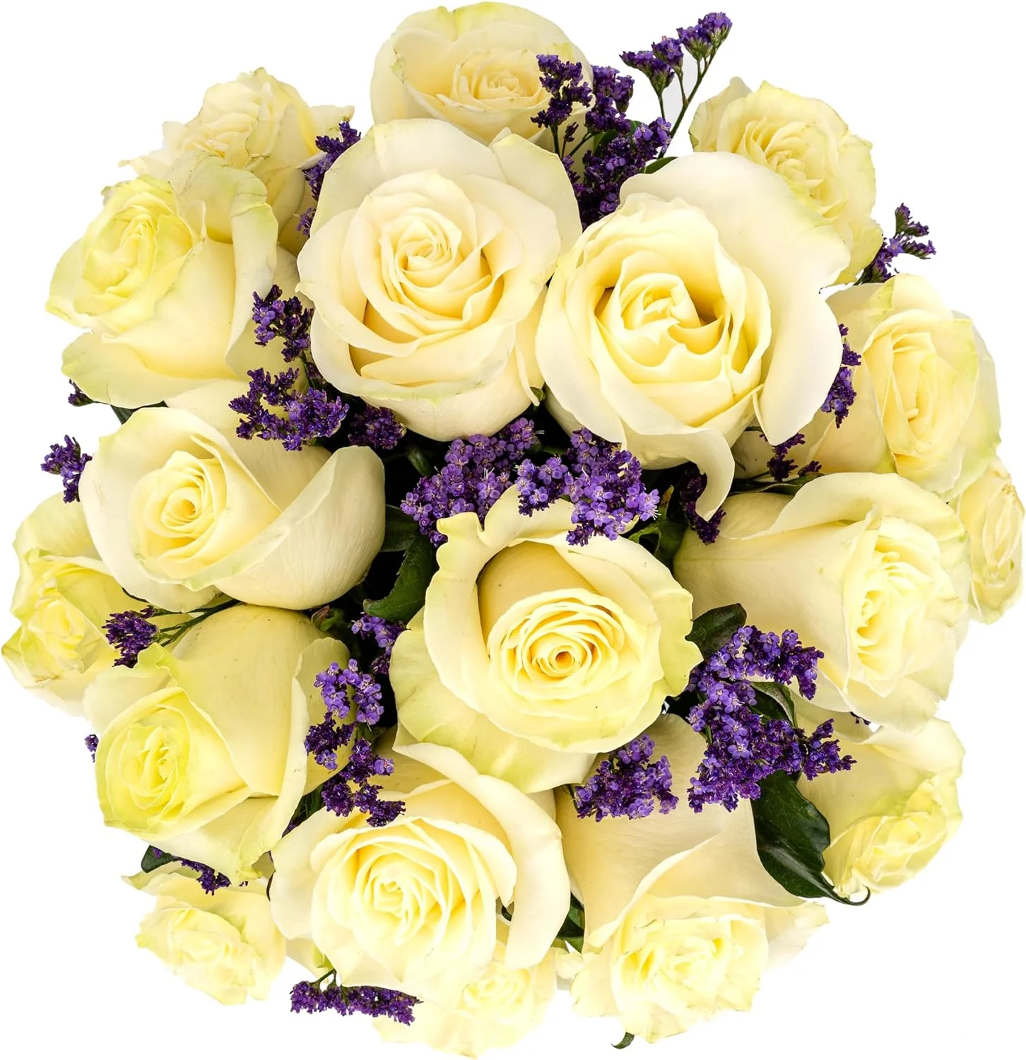 Arabella Bouquets Farm Direct Bouquet of 18 White Roses with Opal  Vase