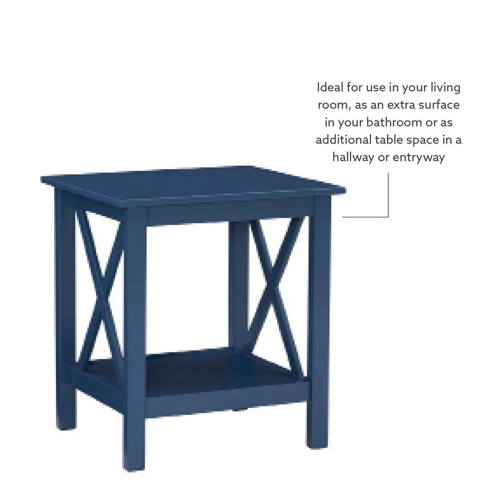 Linon Dalton Wood End Table in Navy Blue
