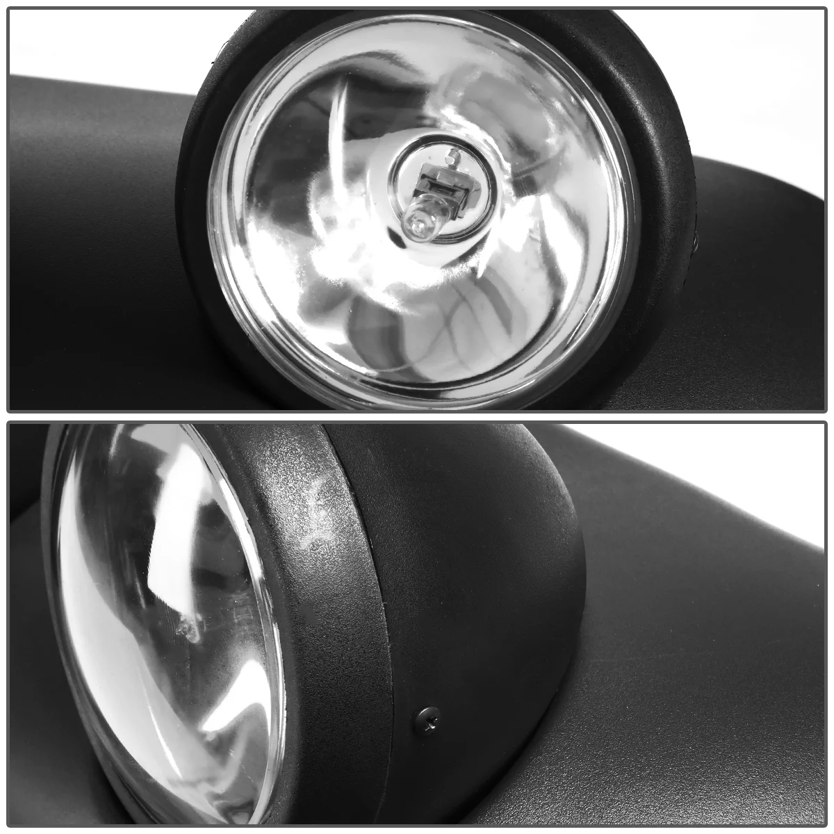 DNA Motoring FL-ZTL-249-CH Universal Black Frame Clear Lens Roof Mounted Fog Light + Bulbs + Switch Fits select: 1975-2017 FORD F150, 1999-2017 CHEVROLET SILVERADO